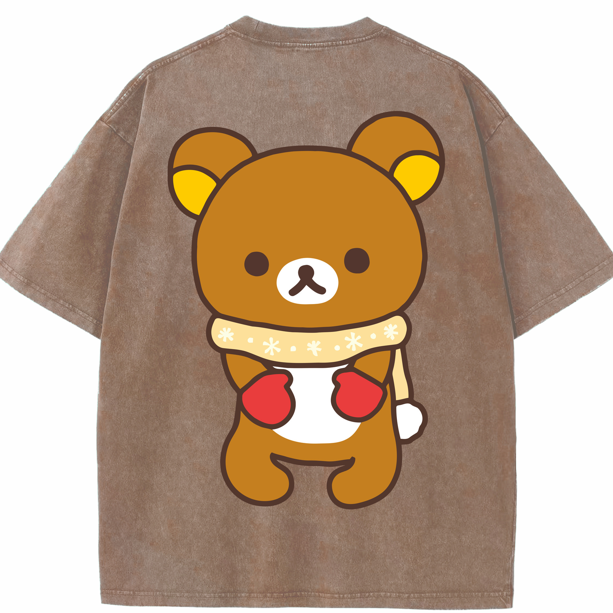 （画像用） リラックマ リラックマ キイロイトリ Rilakkuma Korilakkuma Kiiroitori 綿100% ヴィンテージ風 半袖Tシャツ（背面プリント）