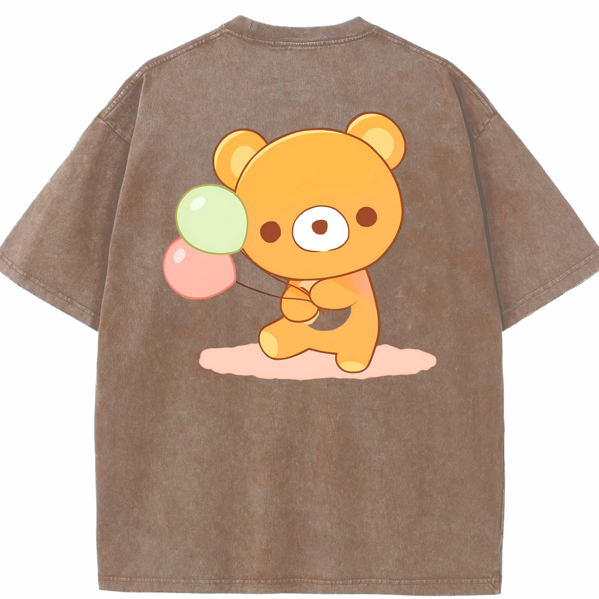 （画像用） リラックマ リラックマ キイロイトリ Rilakkuma Korilakkuma Kiiroitori 綿100% ヴィンテージ風 半袖Tシャツ（背面プリント）