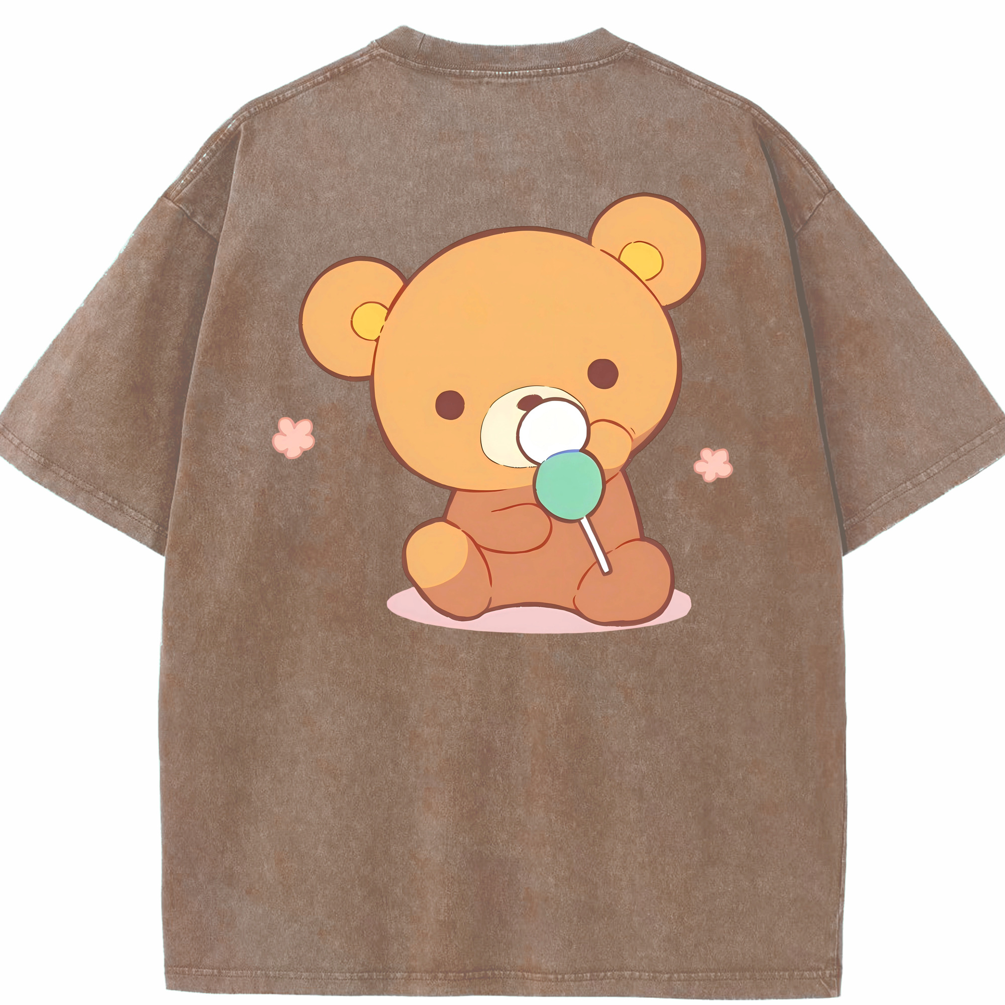 （画像用） リラックマ リラックマ キイロイトリ Rilakkuma Korilakkuma Kiiroitori 綿100% ヴィンテージ風 半袖Tシャツ（背面プリント）