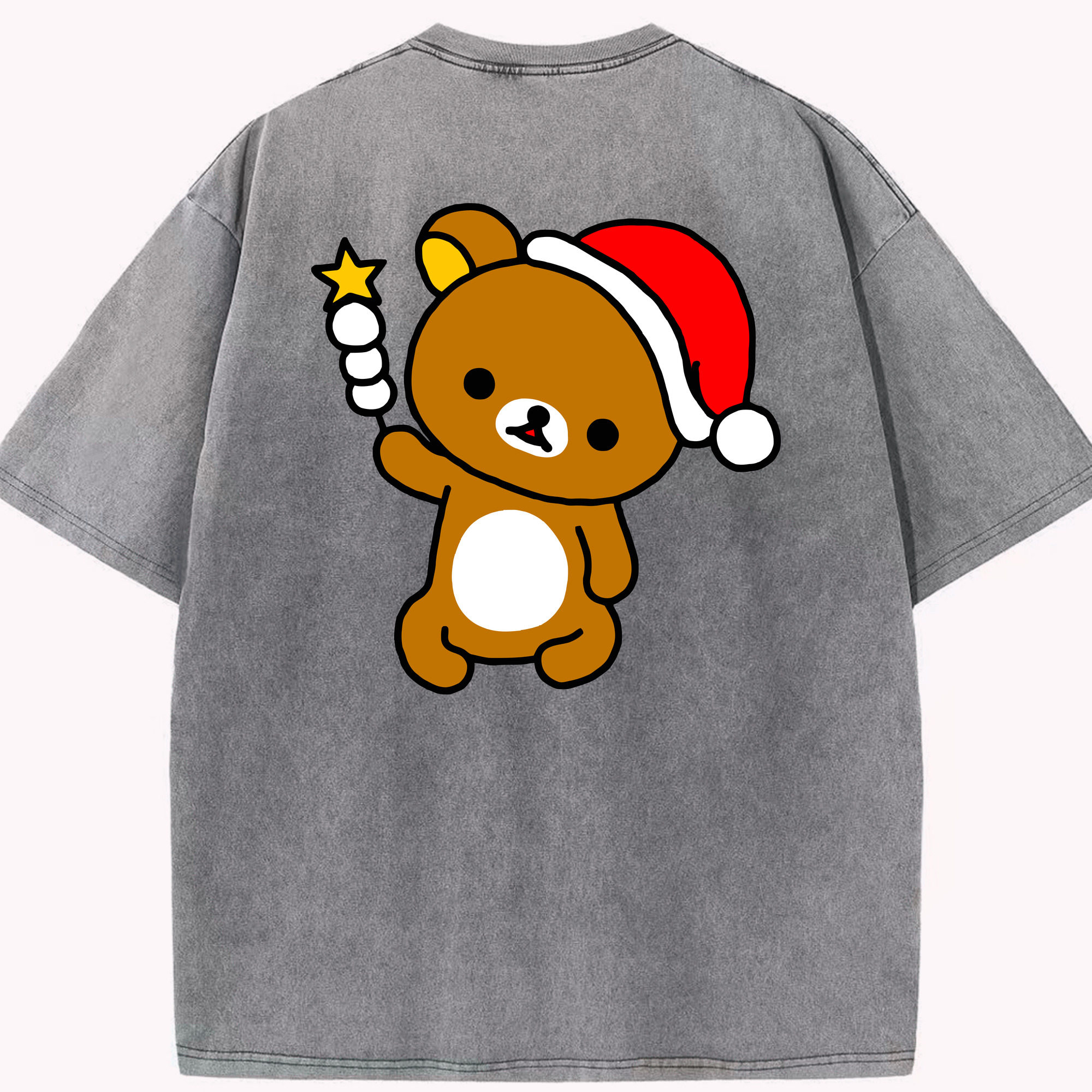（画像用） リラックマ リラックマ キイロイトリ Rilakkuma Korilakkuma Kiiroitori 綿100% ヴィンテージ風 半袖Tシャツ（背面プリント）