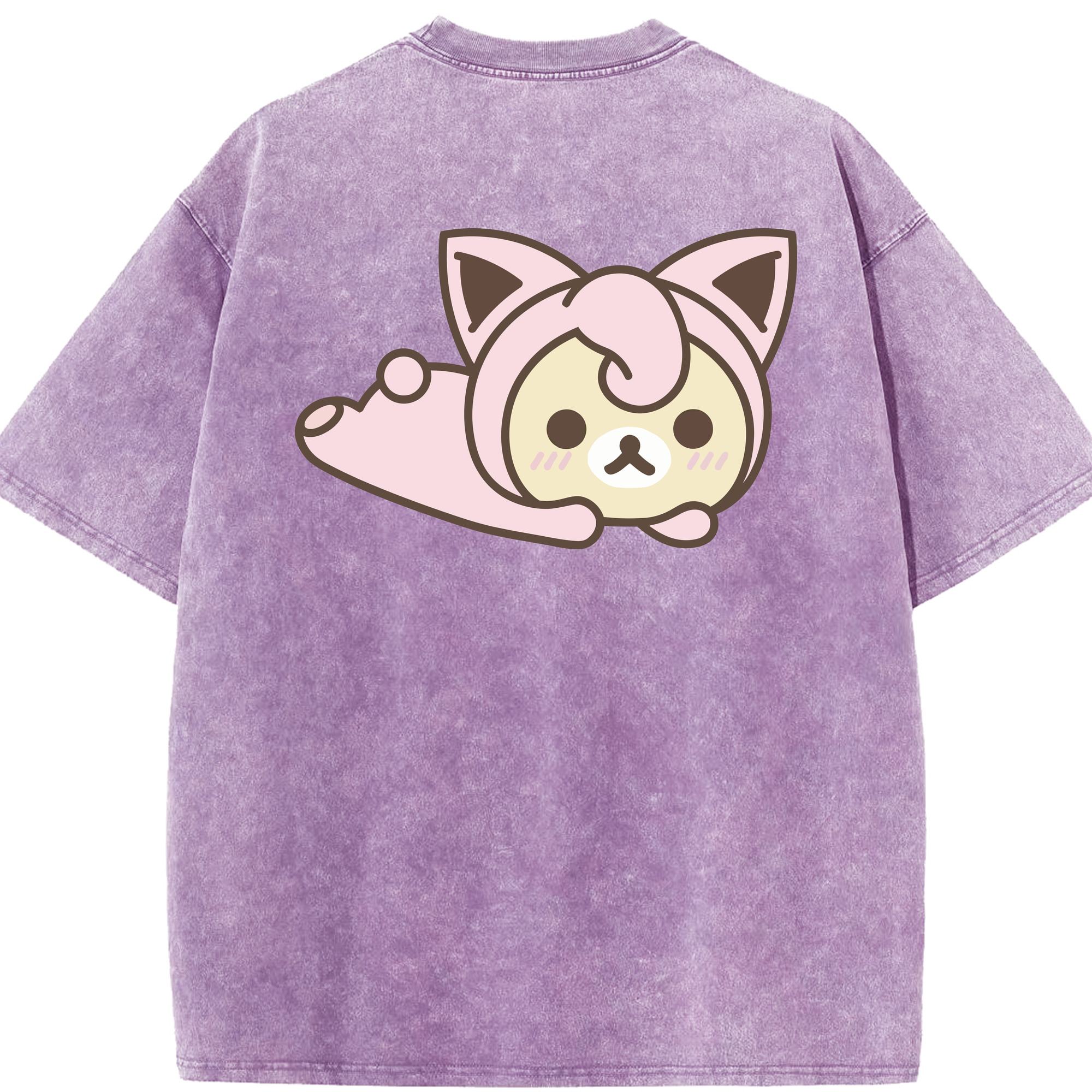 （画像用） リラックマ リラックマ キイロイトリ Rilakkuma Korilakkuma Kiiroitori 綿100% ヴィンテージ風 半袖Tシャツ（背面プリント）