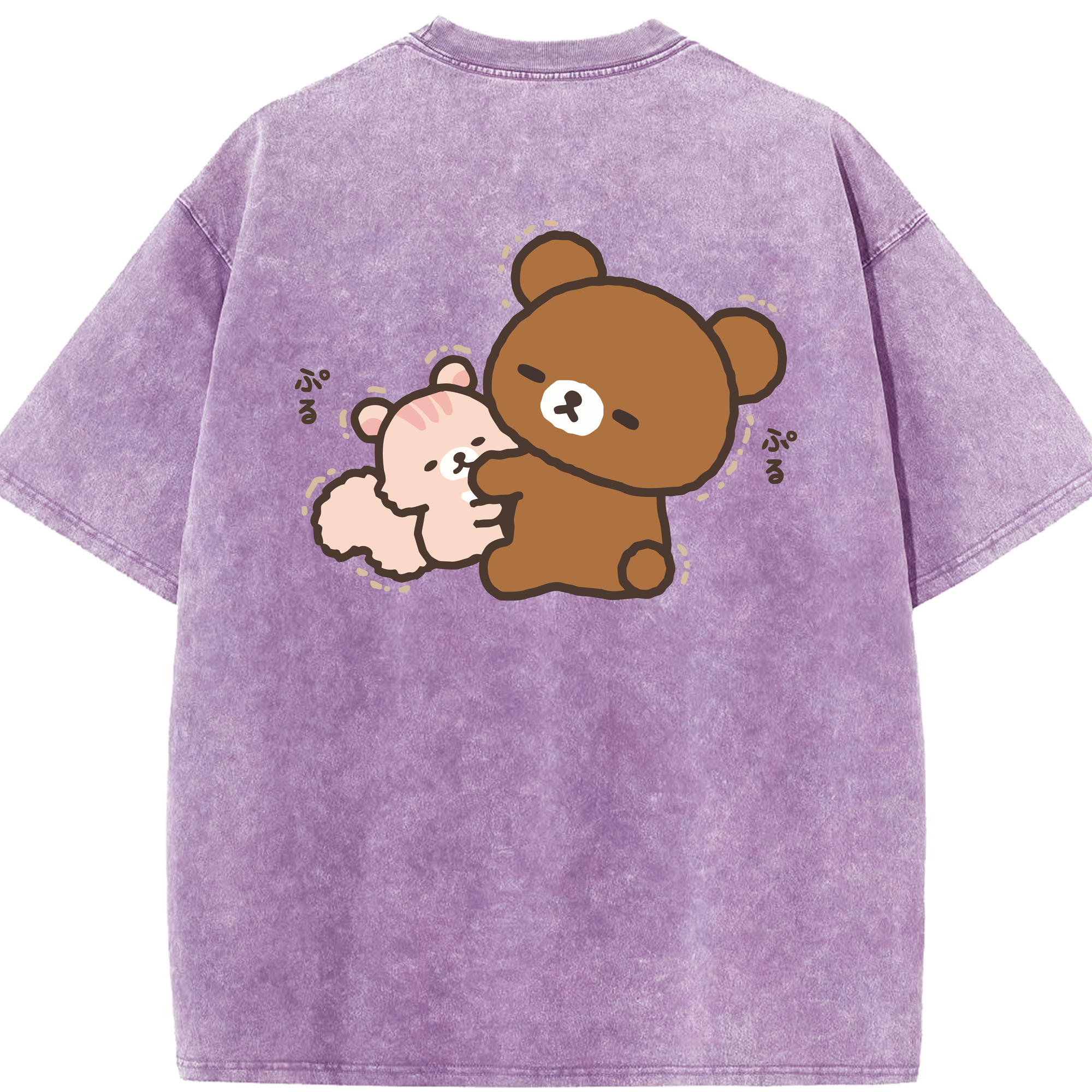 （画像用） リラックマ リラックマ キイロイトリ Rilakkuma Korilakkuma Kiiroitori 綿100% ヴィンテージ風 半袖Tシャツ（背面プリント）