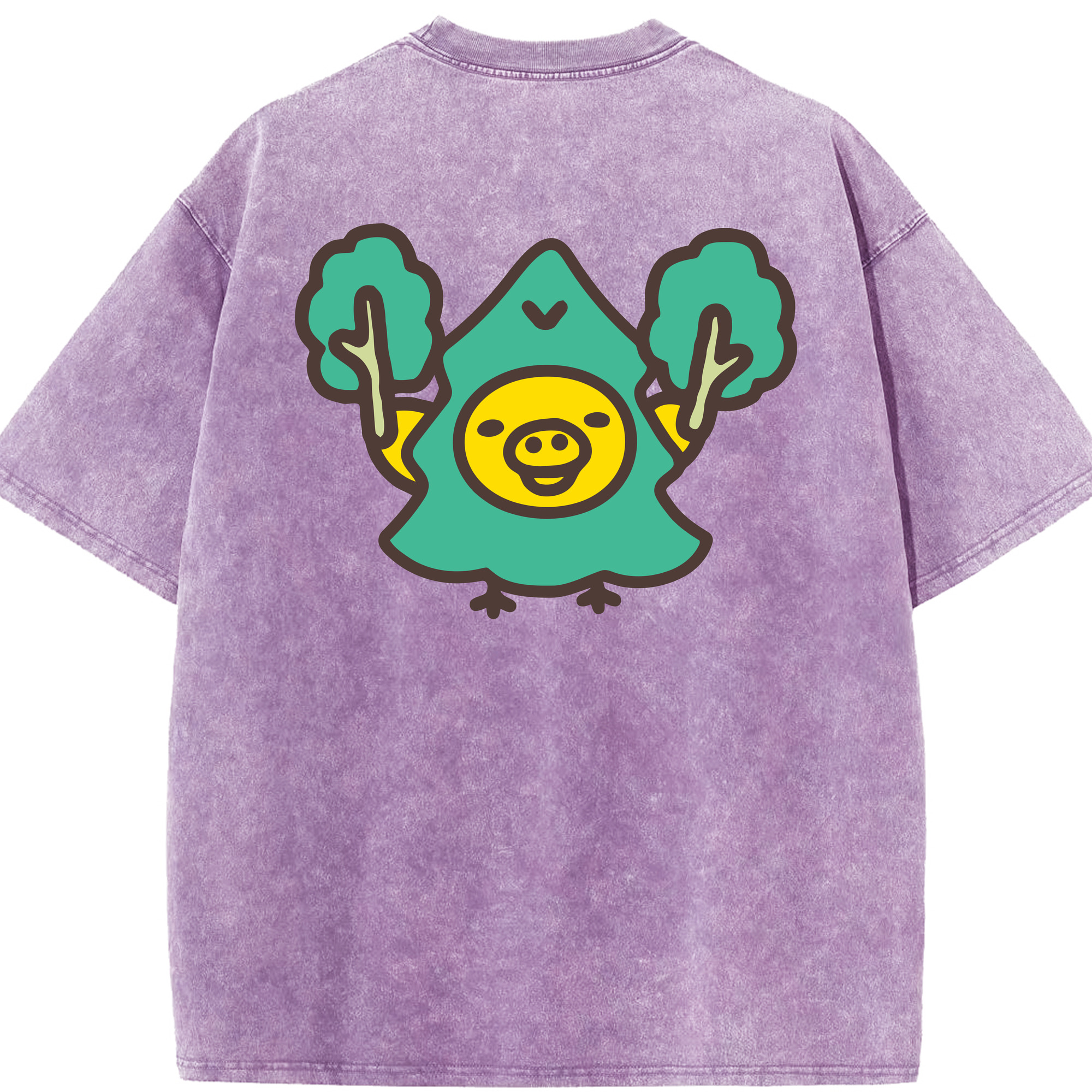 （画像用） リラックマ リラックマ キイロイトリ Rilakkuma Korilakkuma Kiiroitori 綿100% ヴィンテージ風 半袖Tシャツ（背面プリント）