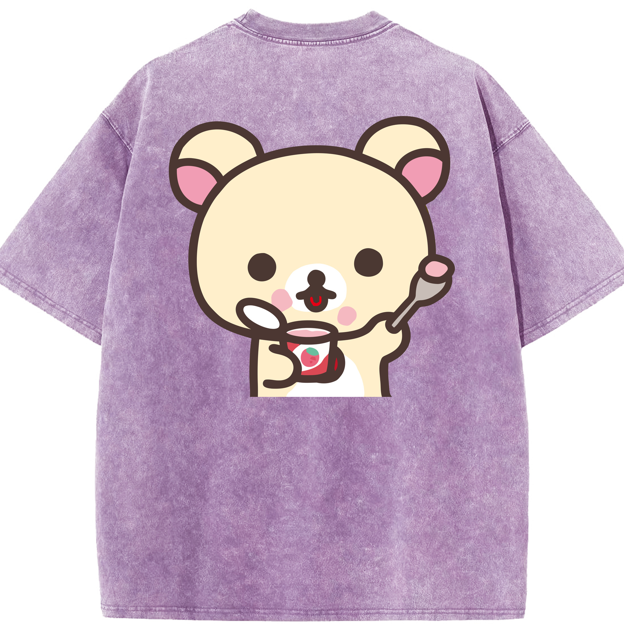 （画像用） リラックマ リラックマ キイロイトリ Rilakkuma Korilakkuma Kiiroitori 綿100% ヴィンテージ風 半袖Tシャツ（背面プリント）