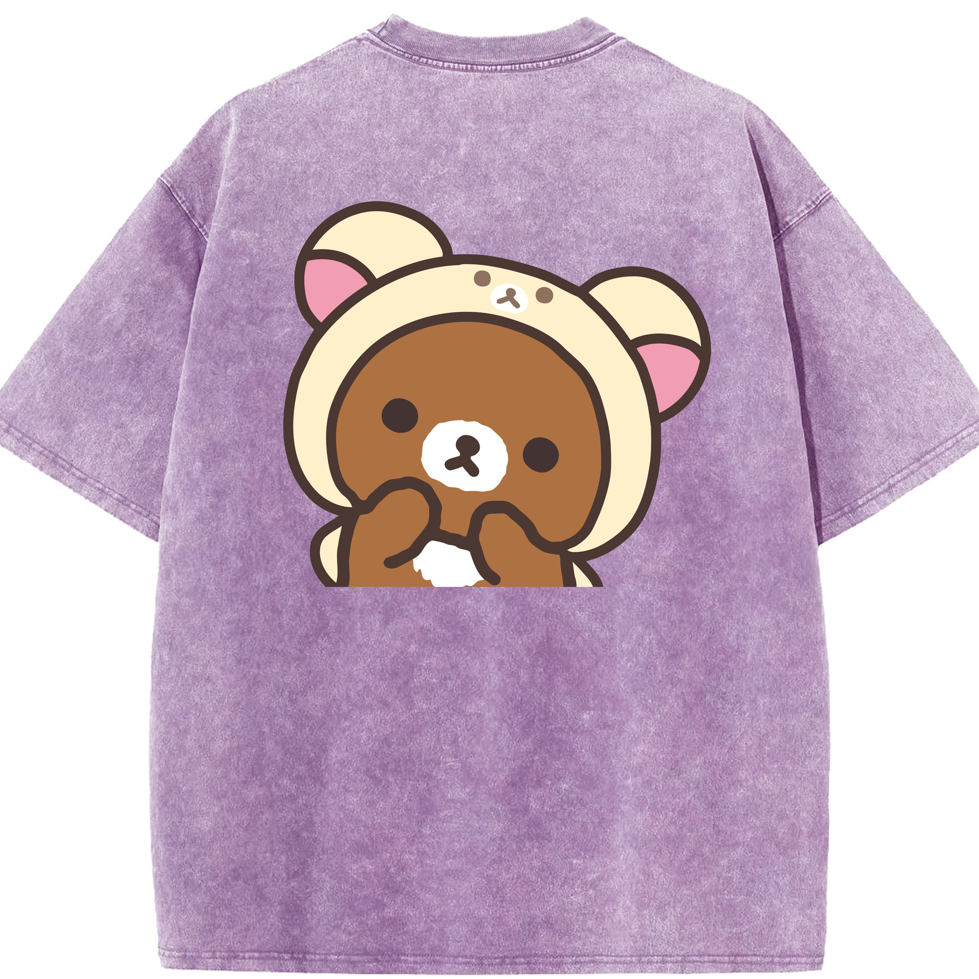 （画像用） リラックマ リラックマ キイロイトリ Rilakkuma Korilakkuma Kiiroitori 綿100% ヴィンテージ風 半袖Tシャツ（背面プリント）