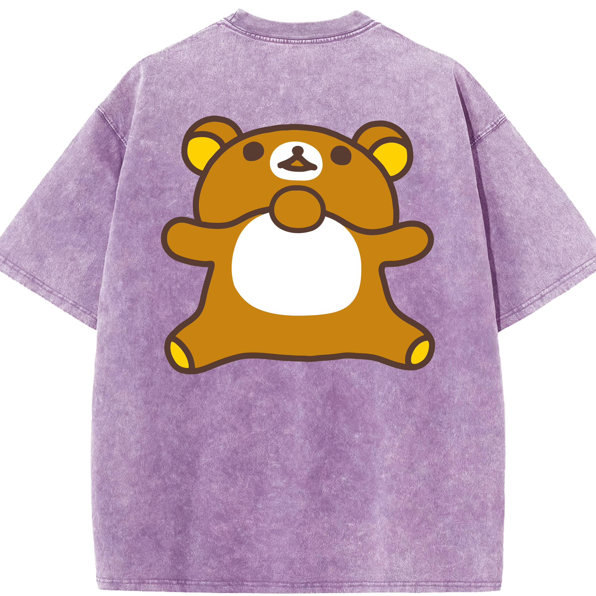 （画像用） リラックマ リラックマ キイロイトリ Rilakkuma Korilakkuma Kiiroitori 綿100% ヴィンテージ風 半袖Tシャツ（背面プリント）