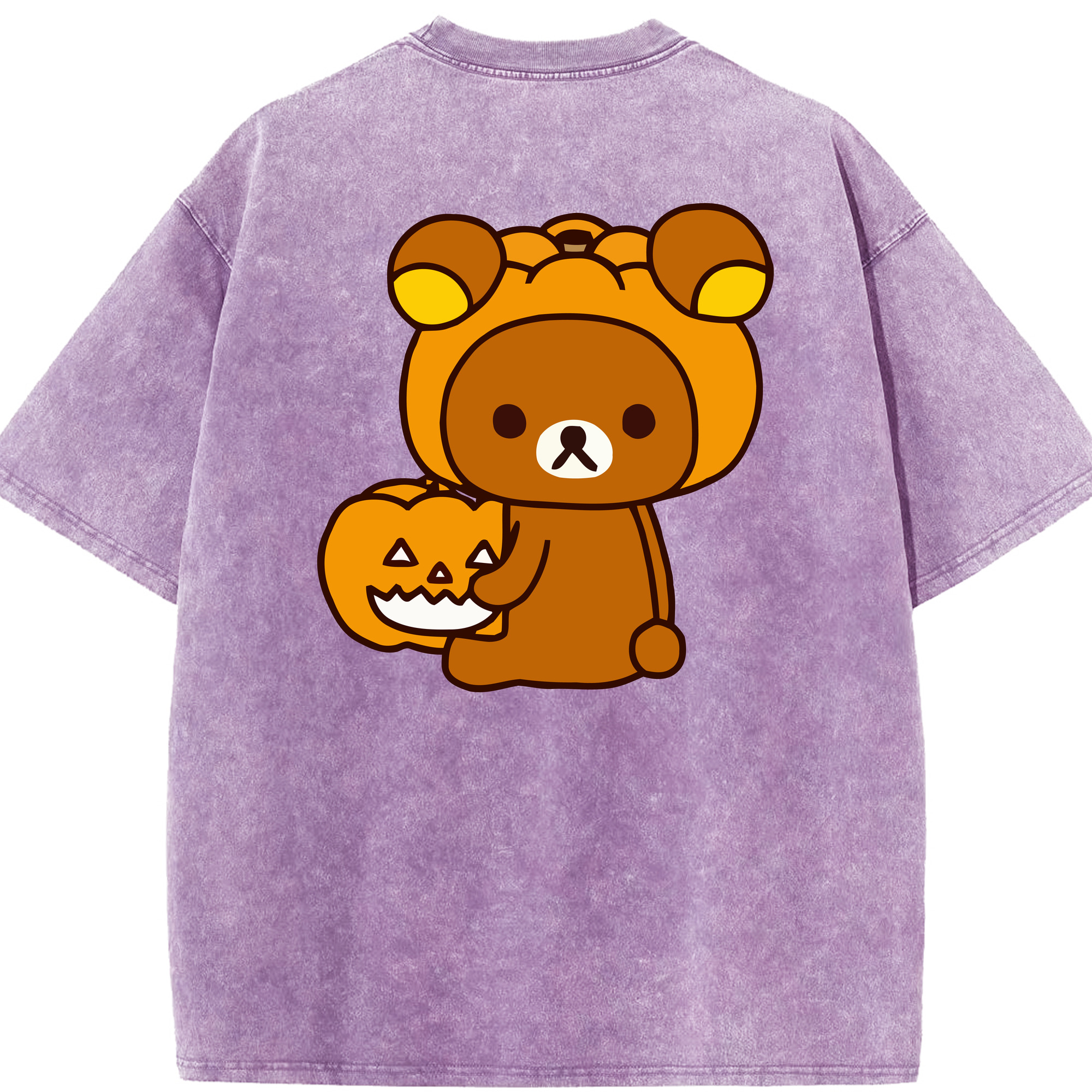 （画像用） リラックマ リラックマ キイロイトリ Rilakkuma Korilakkuma Kiiroitori 綿100% ヴィンテージ風 半袖Tシャツ（背面プリント）