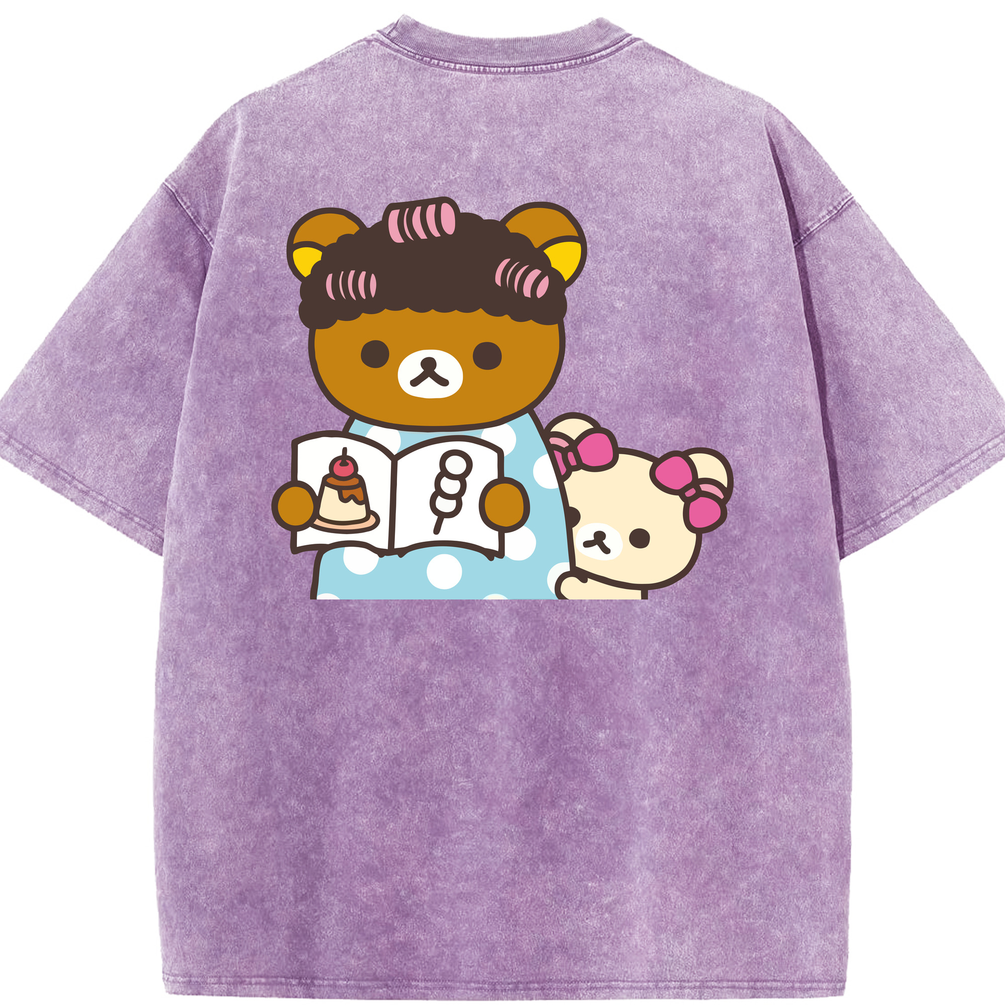 （画像用） リラックマ リラックマ キイロイトリ Rilakkuma Korilakkuma Kiiroitori 綿100% ヴィンテージ風 半袖Tシャツ（背面プリント）