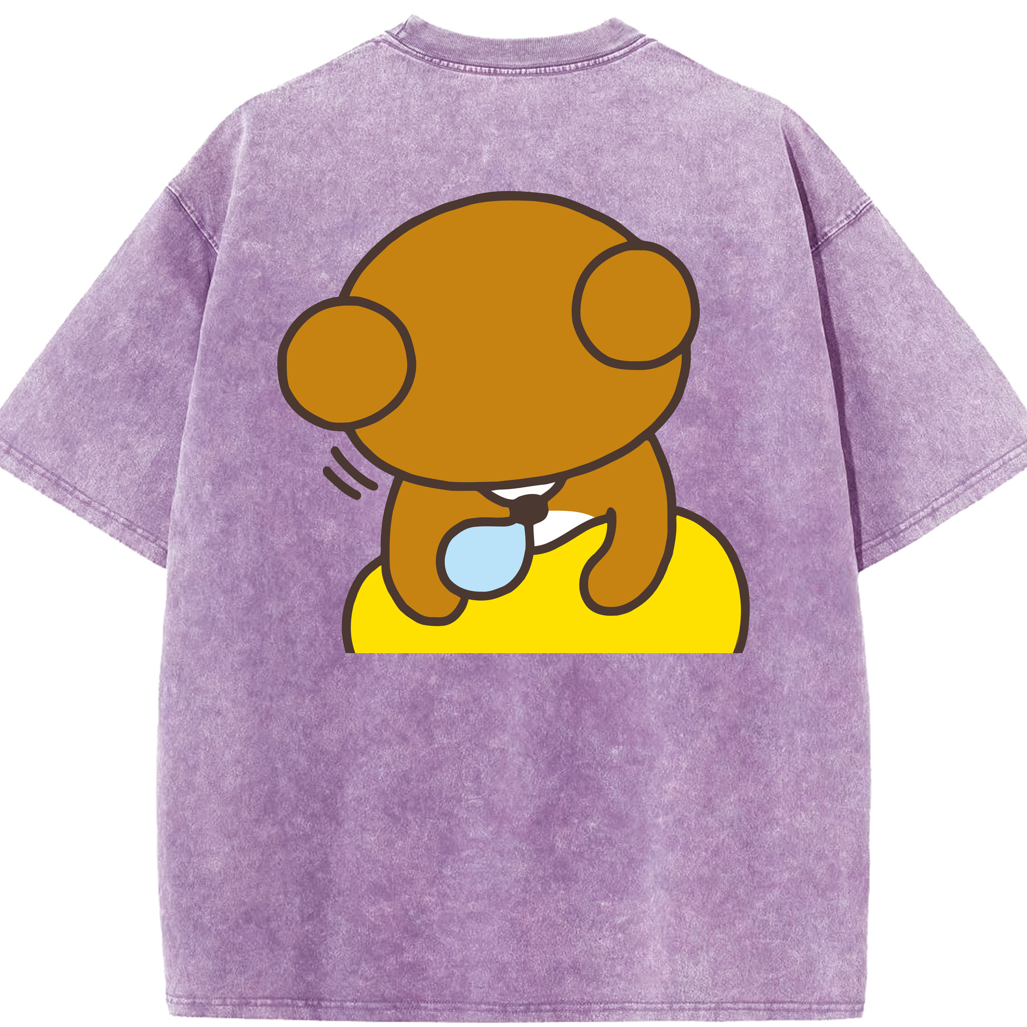 （画像用） リラックマ リラックマ キイロイトリ Rilakkuma Korilakkuma Kiiroitori 綿100% ヴィンテージ風 半袖Tシャツ（背面プリント）