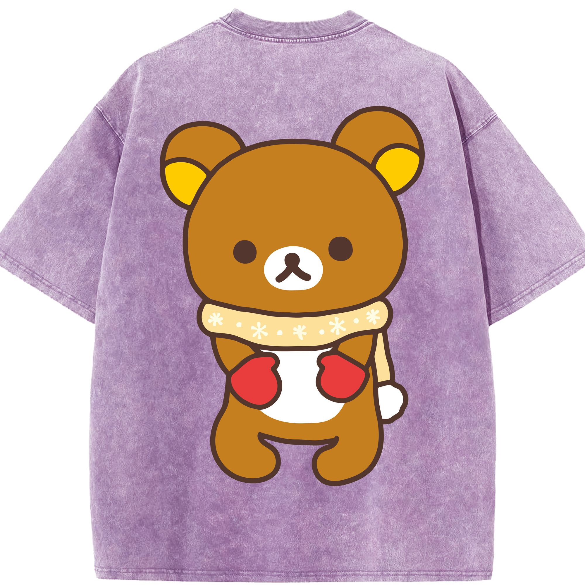 （画像用） リラックマ リラックマ キイロイトリ Rilakkuma Korilakkuma Kiiroitori 綿100% ヴィンテージ風 半袖Tシャツ（背面プリント）