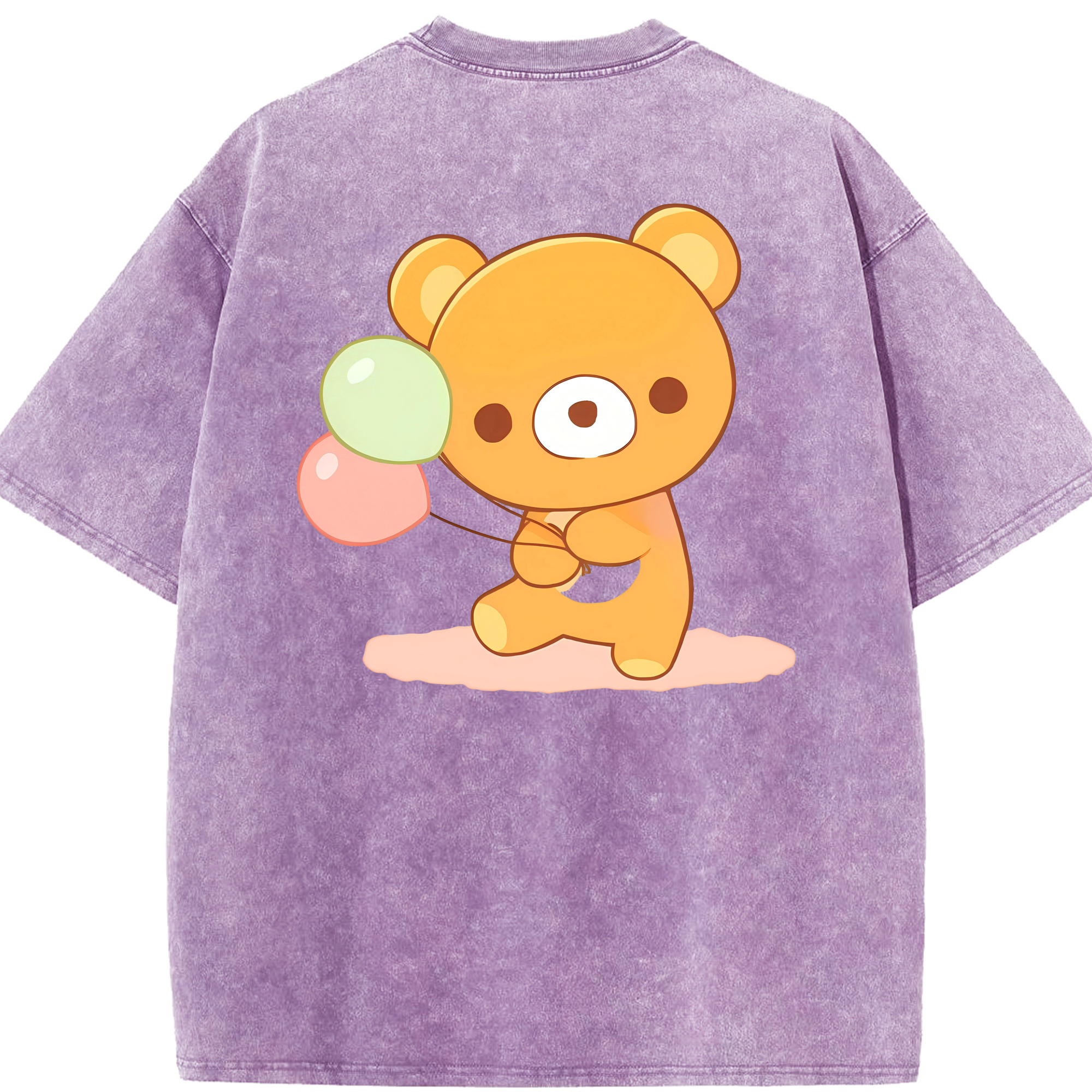 （画像用） リラックマ リラックマ キイロイトリ Rilakkuma Korilakkuma Kiiroitori 綿100% ヴィンテージ風 半袖Tシャツ（背面プリント）