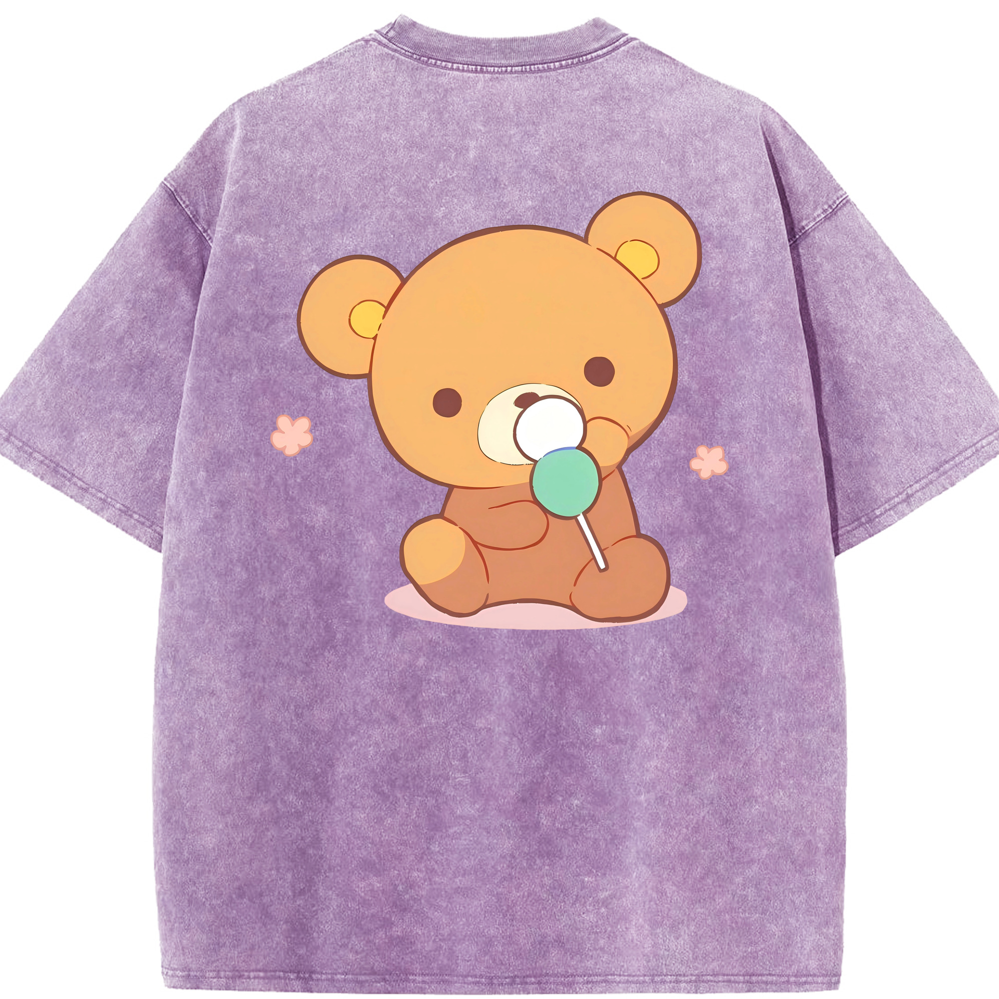 （画像用） リラックマ リラックマ キイロイトリ Rilakkuma Korilakkuma Kiiroitori 綿100% ヴィンテージ風 半袖Tシャツ（背面プリント）
