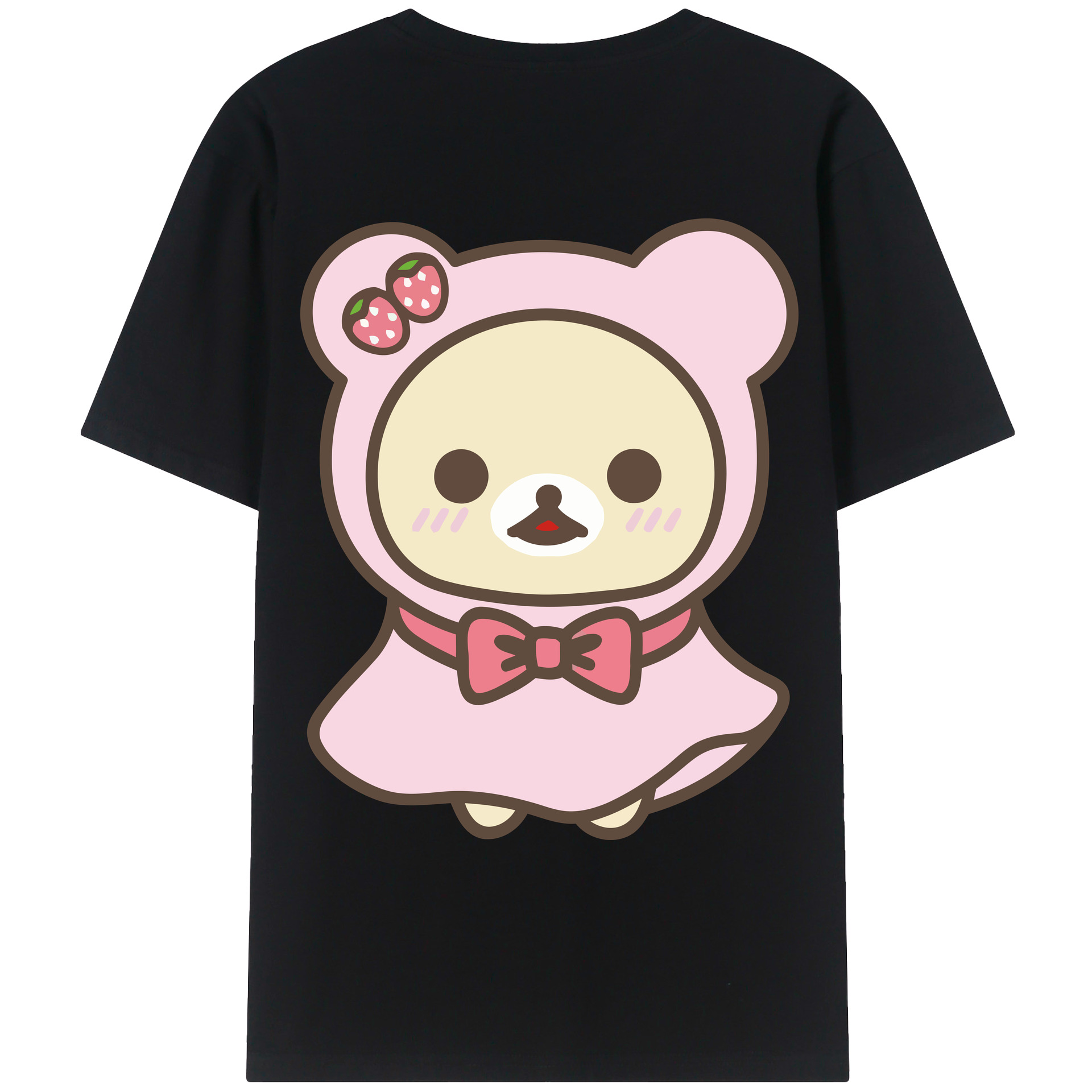 （画像用） リラックマ リラックマ キイロイトリ Rilakkuma Korilakkuma Kiiroitori 綿100％ メンズ半袖Tシャツ（バックプリント） 通気性