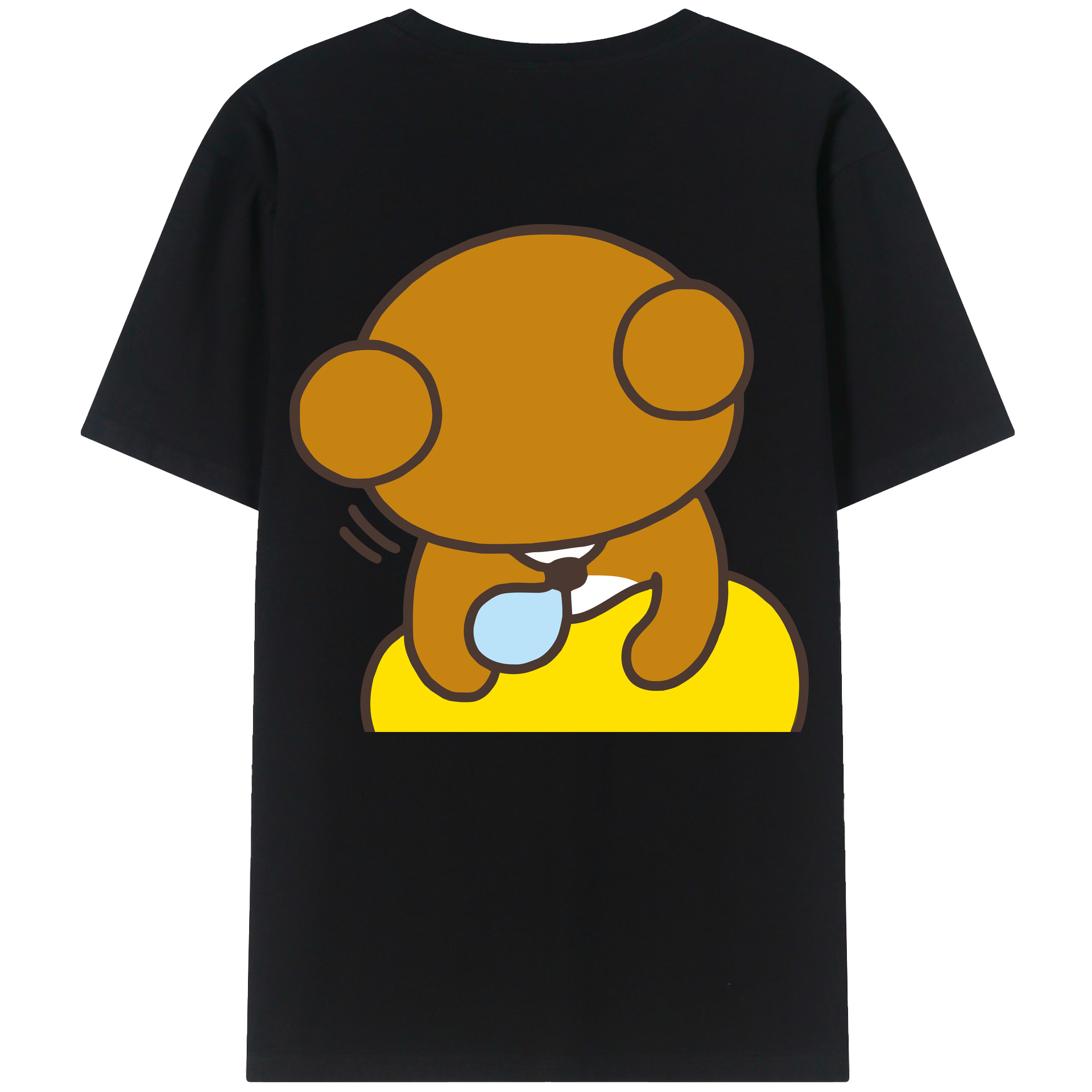 （画像用） リラックマ リラックマ キイロイトリ Rilakkuma Korilakkuma Kiiroitori 綿100％ メンズ半袖Tシャツ（バックプリント） 通気性