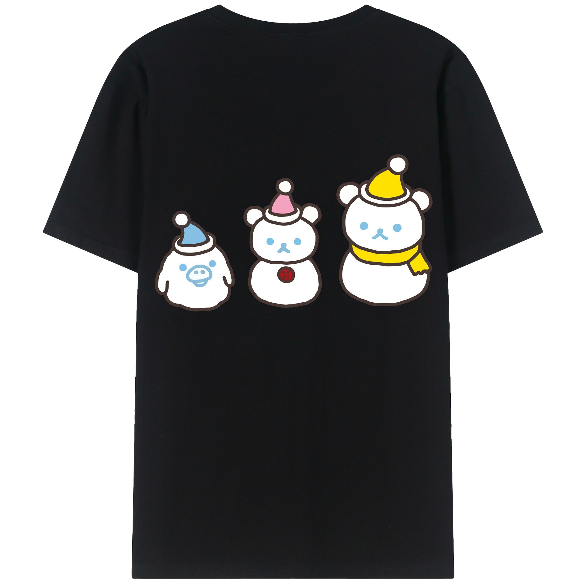 （画像用） リラックマ リラックマ キイロイトリ Rilakkuma Korilakkuma Kiiroitori 綿100％ メンズ半袖Tシャツ（バックプリント） 通気性