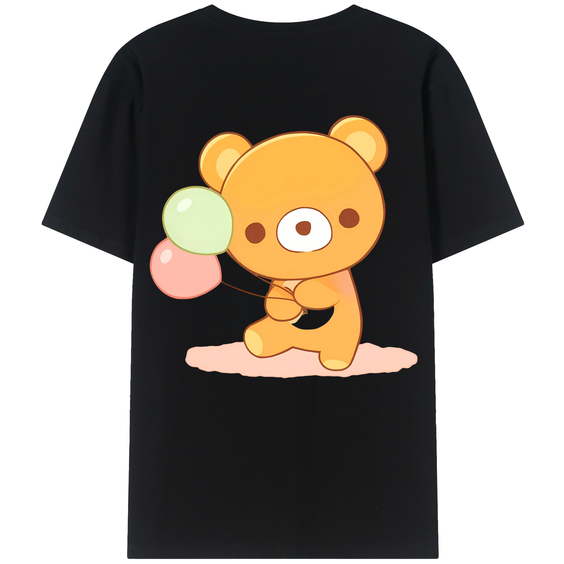 （画像用） リラックマ リラックマ キイロイトリ Rilakkuma Korilakkuma Kiiroitori 綿100％ メンズ半袖Tシャツ（バックプリント） 通気性