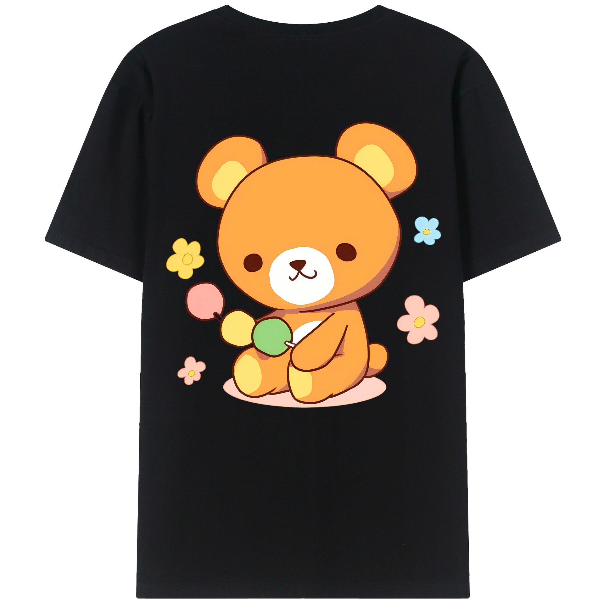（画像用） リラックマ リラックマ キイロイトリ Rilakkuma Korilakkuma Kiiroitori 綿100％ メンズ半袖Tシャツ（バックプリント） 通気性