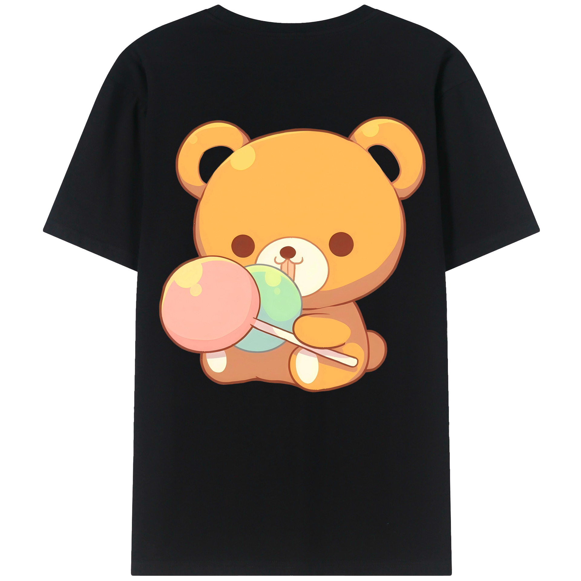 （画像用） リラックマ リラックマ キイロイトリ Rilakkuma Korilakkuma Kiiroitori 綿100％ メンズ半袖Tシャツ（バックプリント） 通気性