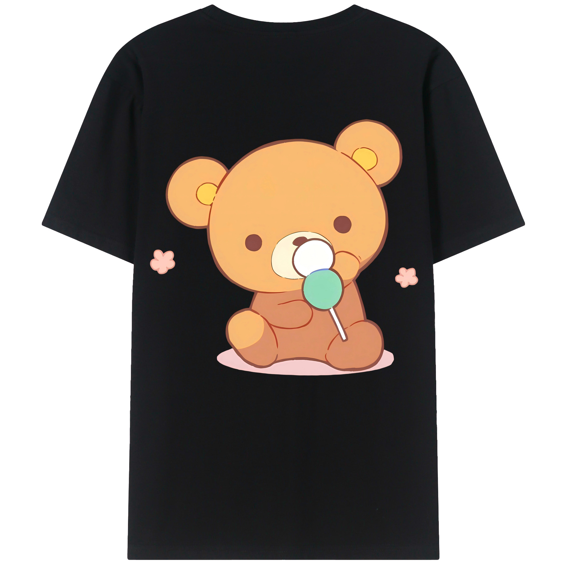 （画像用） リラックマ リラックマ キイロイトリ Rilakkuma Korilakkuma Kiiroitori 綿100％ メンズ半袖Tシャツ（バックプリント） 通気性