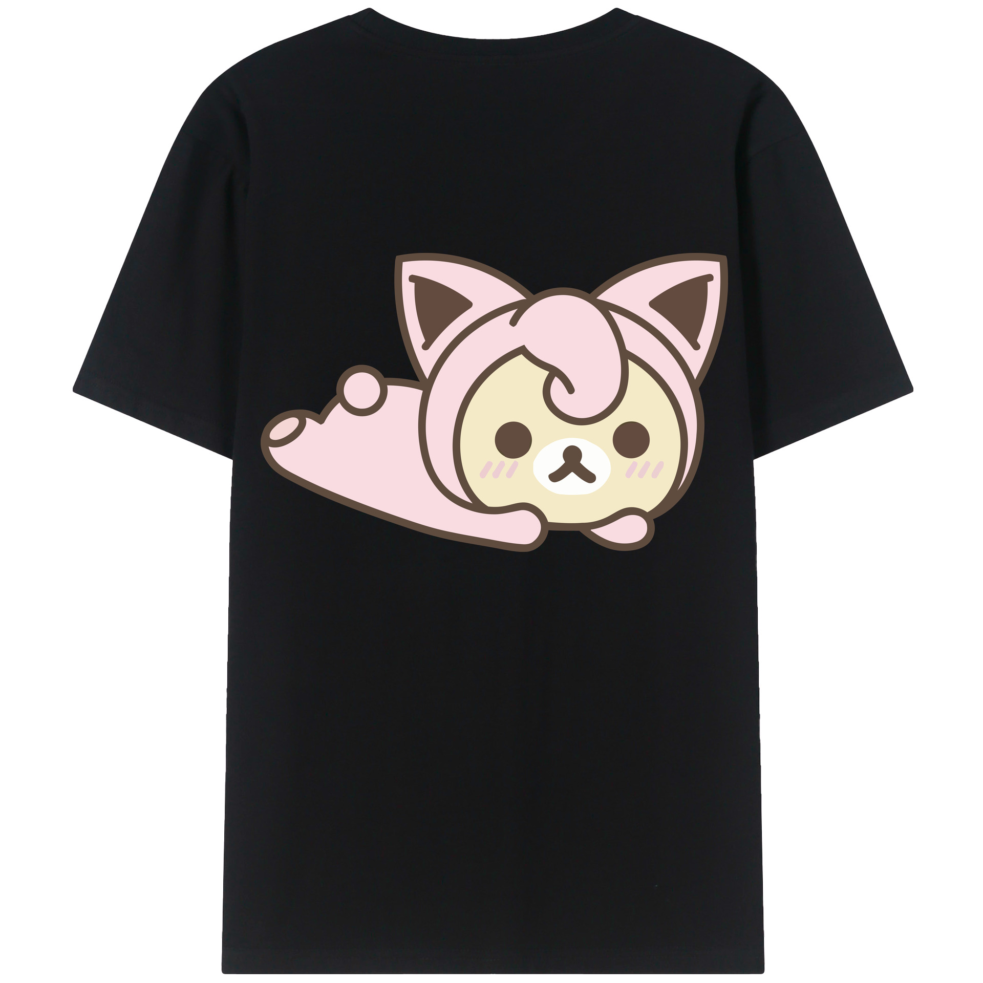 （画像用） リラックマ リラックマ キイロイトリ Rilakkuma Korilakkuma Kiiroitori 綿100％ メンズ半袖Tシャツ（バックプリント） 通気性