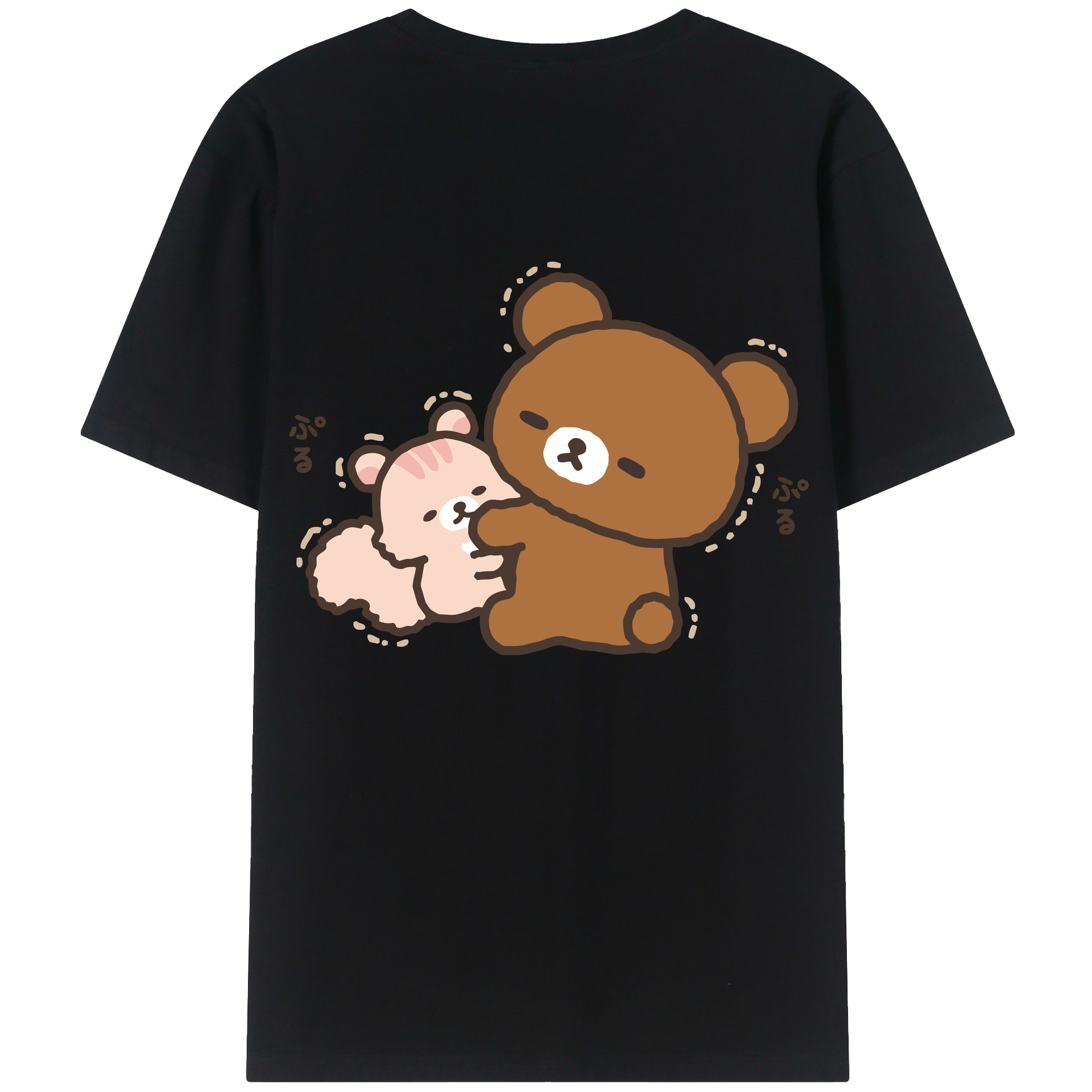 （画像用） リラックマ リラックマ キイロイトリ Rilakkuma Korilakkuma Kiiroitori 綿100％ メンズ半袖Tシャツ（バックプリント） 通気性