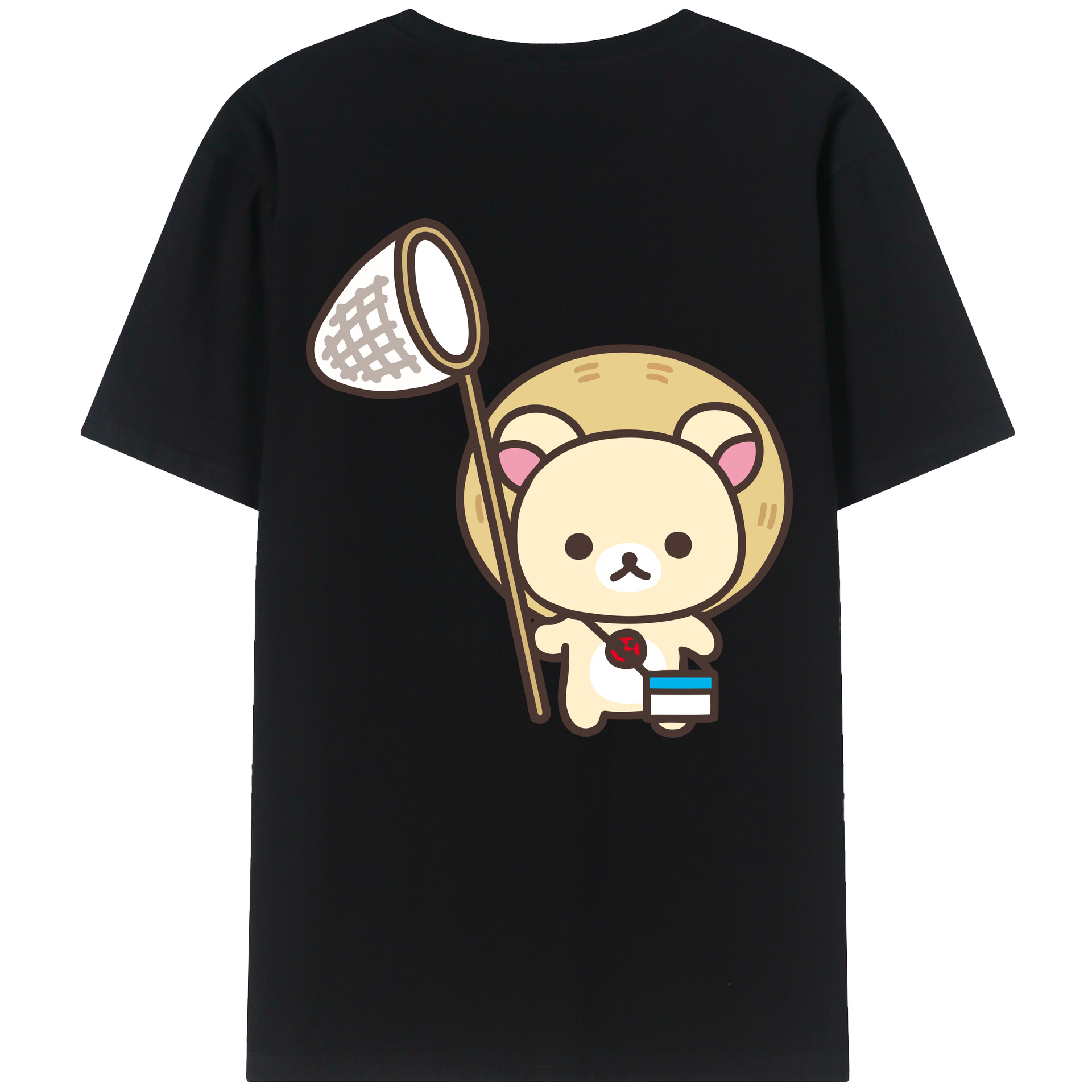 （画像用） リラックマ リラックマ キイロイトリ Rilakkuma Korilakkuma Kiiroitori 綿100％ メンズ半袖Tシャツ（バックプリント） 通気性