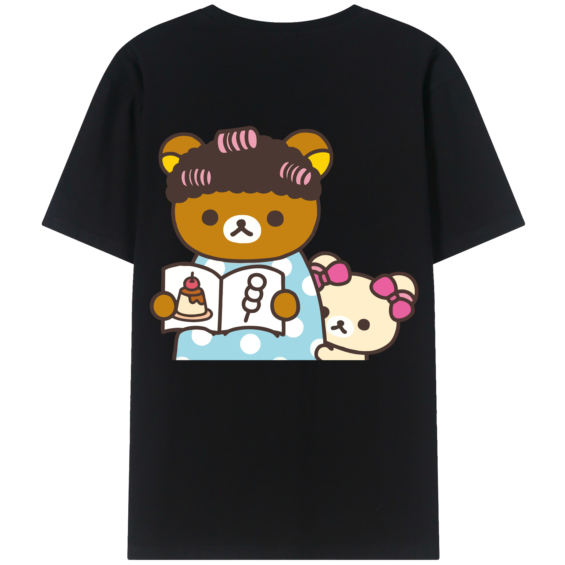 （画像用） リラックマ リラックマ キイロイトリ Rilakkuma Korilakkuma Kiiroitori 綿100％ メンズ半袖Tシャツ（バックプリント） 通気性