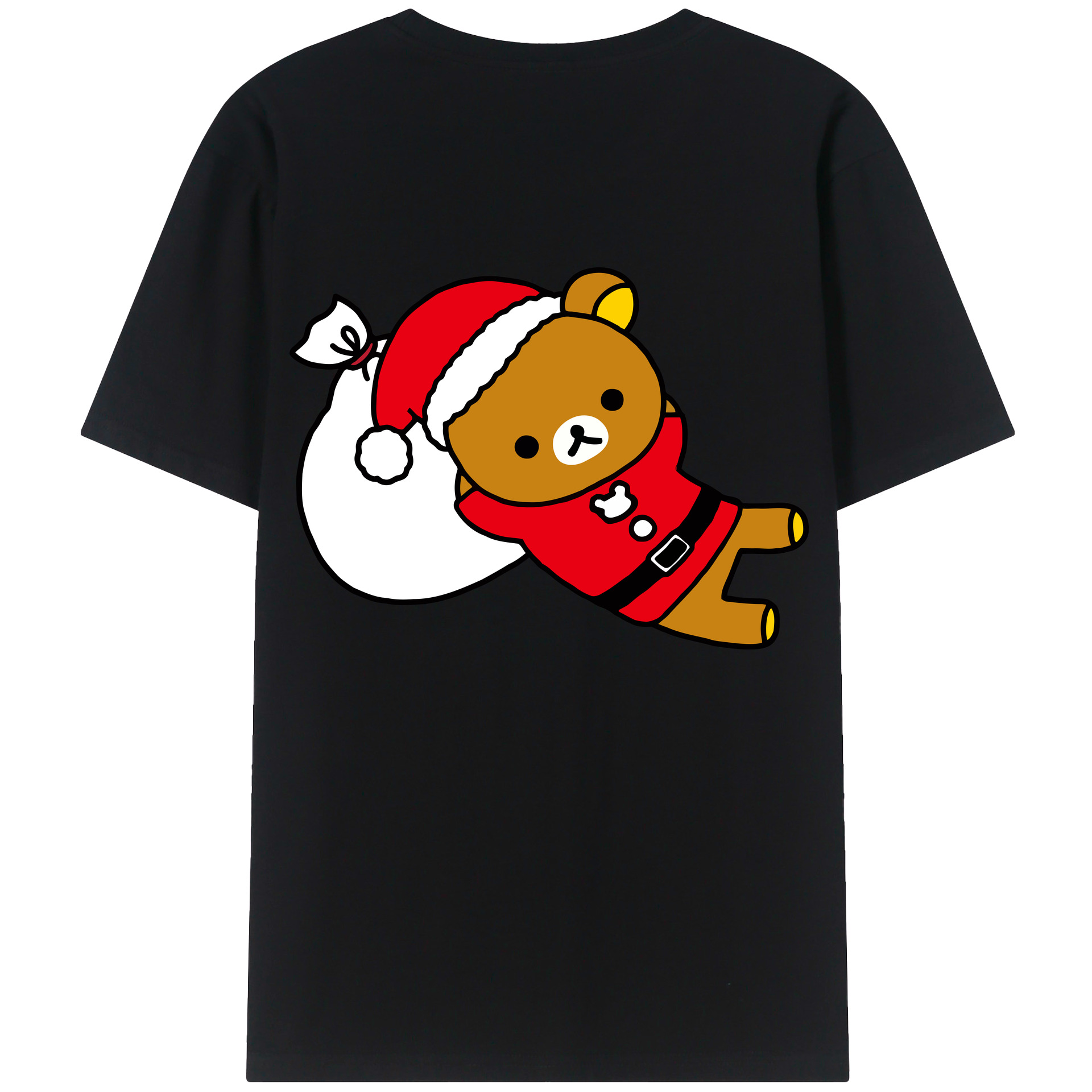 （画像用） リラックマ リラックマ キイロイトリ Rilakkuma Korilakkuma Kiiroitori 綿100％ メンズ半袖Tシャツ（バックプリント） 通気性