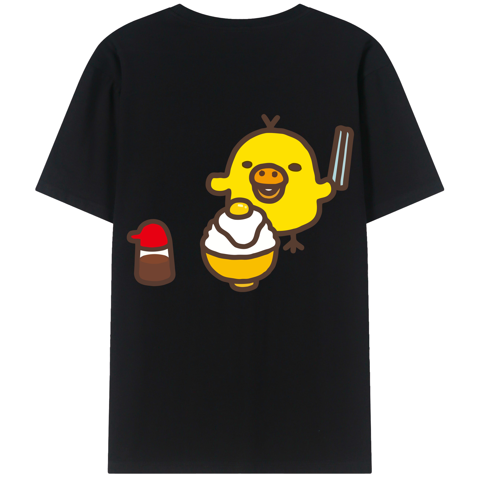 （画像用） リラックマ リラックマ キイロイトリ Rilakkuma Korilakkuma Kiiroitori 綿100％ メンズ半袖Tシャツ（バックプリント） 通気性