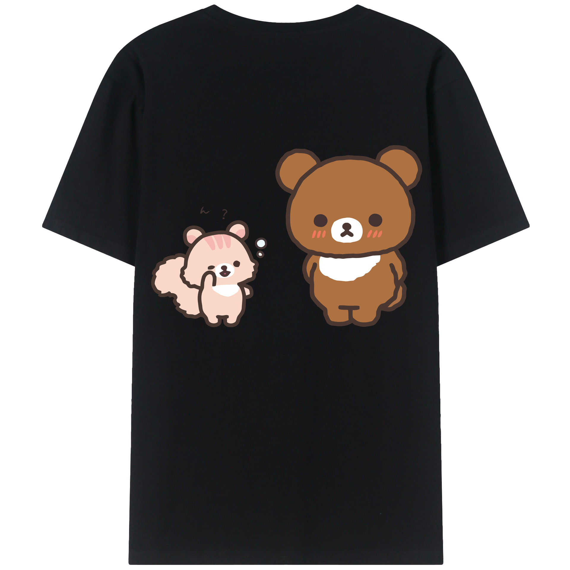 （画像用） リラックマ リラックマ キイロイトリ Rilakkuma Korilakkuma Kiiroitori 綿100％ メンズ半袖Tシャツ（バックプリント） 通気性