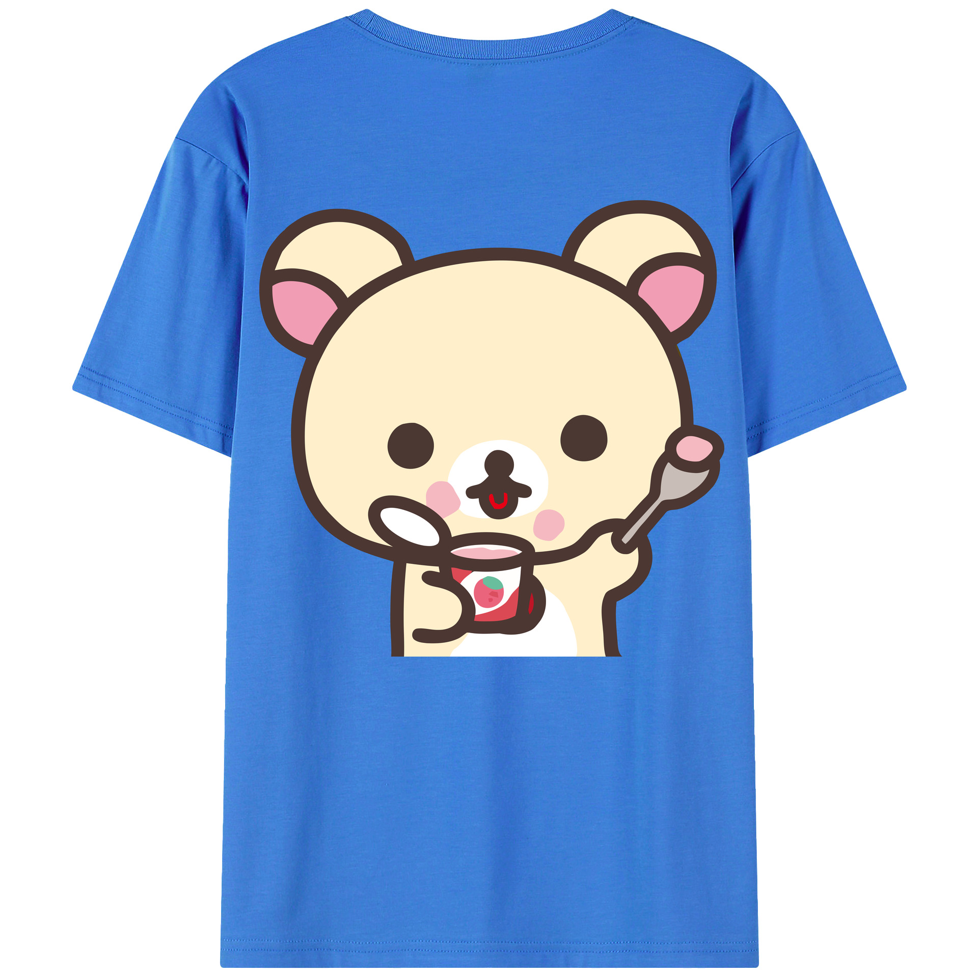 （画像用） リラックマ リラックマ キイロイトリ Rilakkuma Korilakkuma Kiiroitori 綿100％ メンズ半袖Tシャツ（バックプリント） 通気性