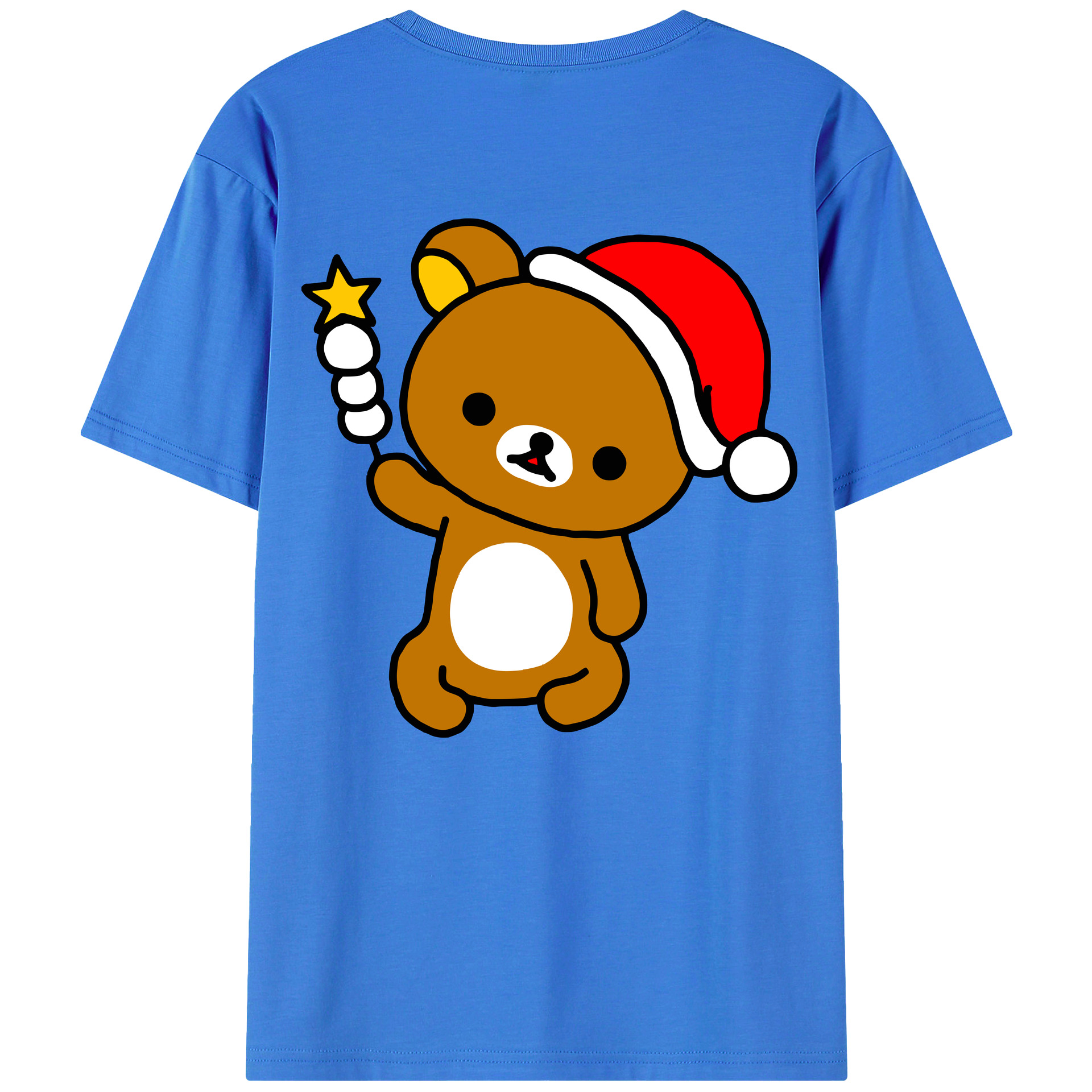 （画像用） リラックマ リラックマ キイロイトリ Rilakkuma Korilakkuma Kiiroitori 綿100％ メンズ半袖Tシャツ（バックプリント） 通気性