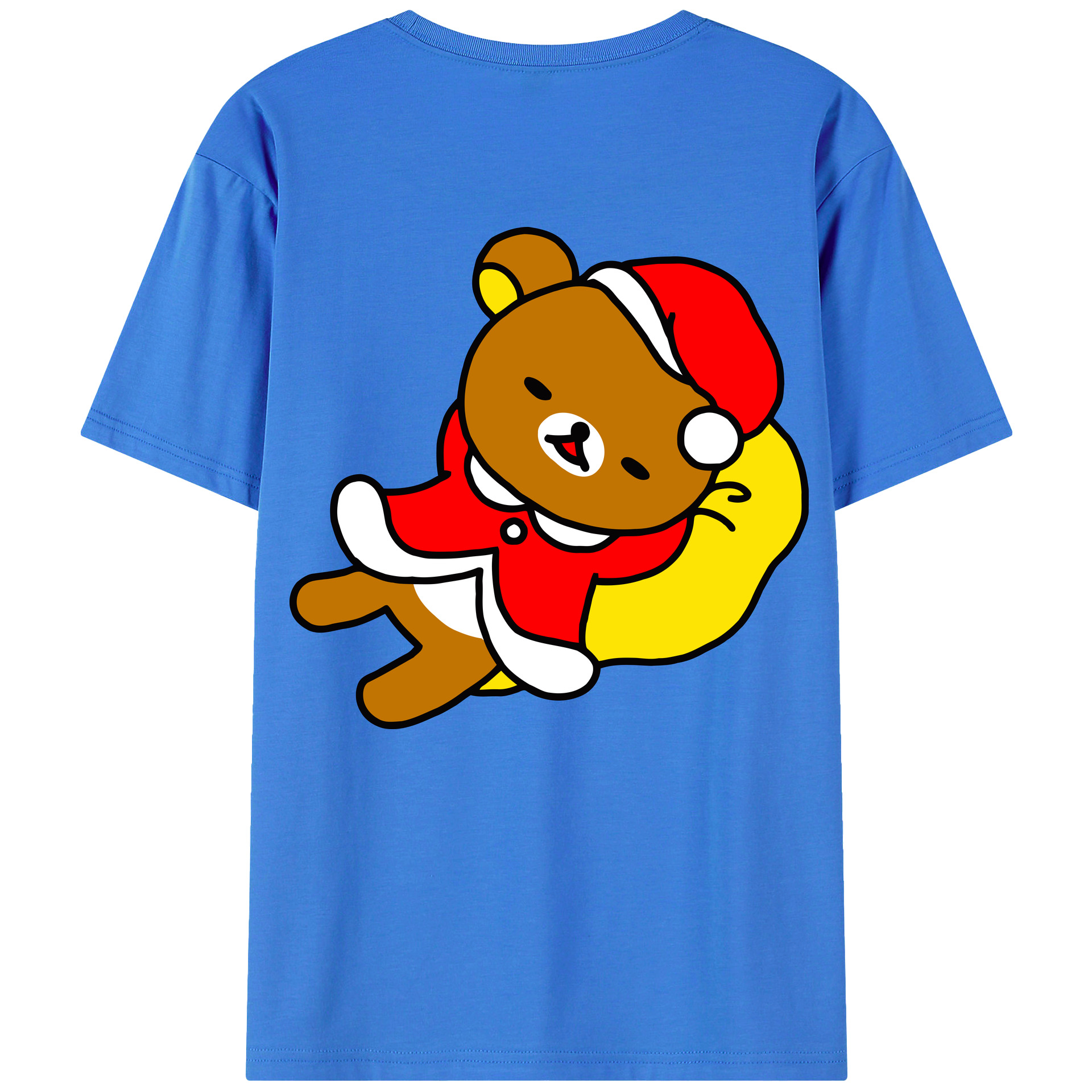 （画像用） リラックマ リラックマ キイロイトリ Rilakkuma Korilakkuma Kiiroitori 綿100％ メンズ半袖Tシャツ（バックプリント） 通気性