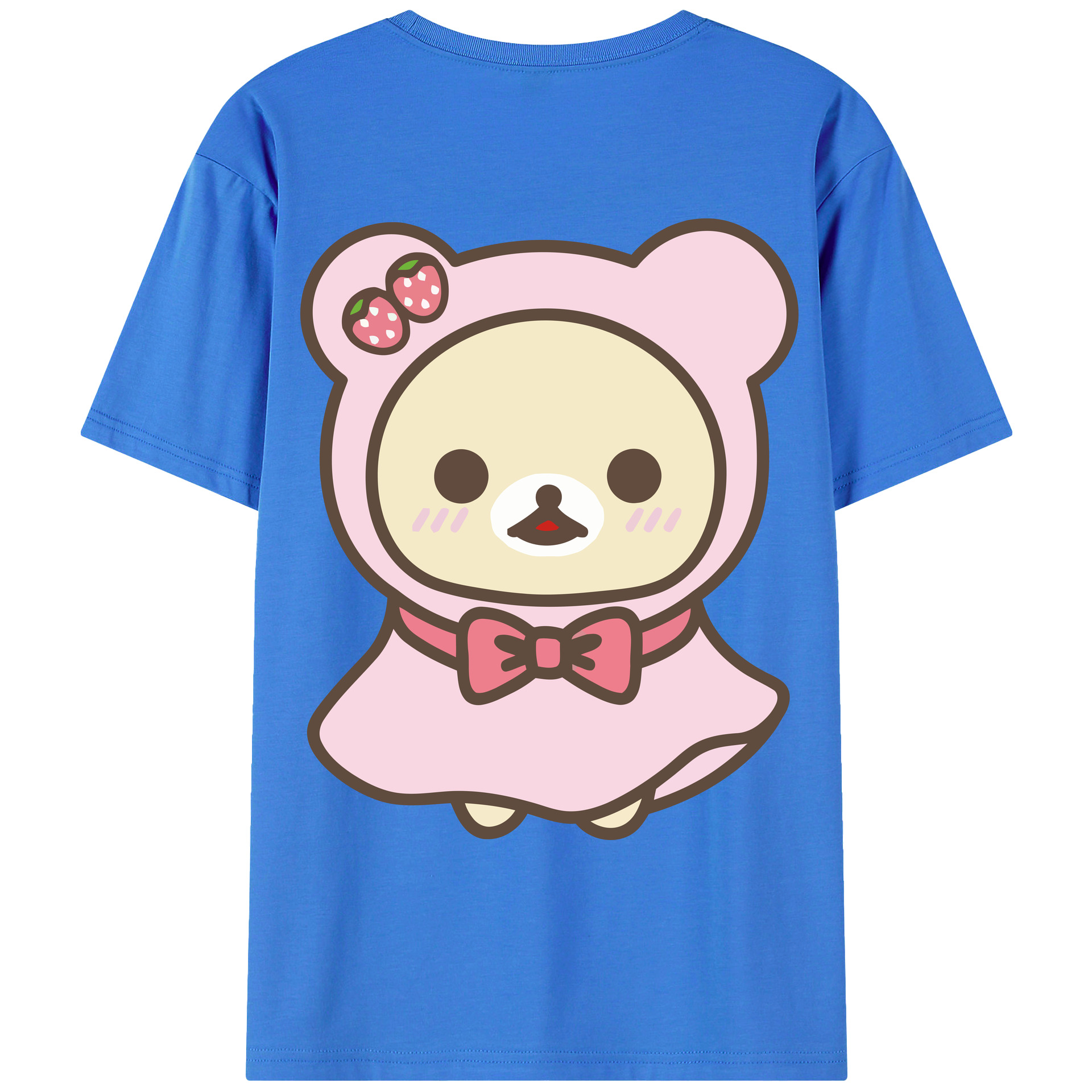 （画像用） リラックマ リラックマ キイロイトリ Rilakkuma Korilakkuma Kiiroitori 綿100％ メンズ半袖Tシャツ（バックプリント） 通気性