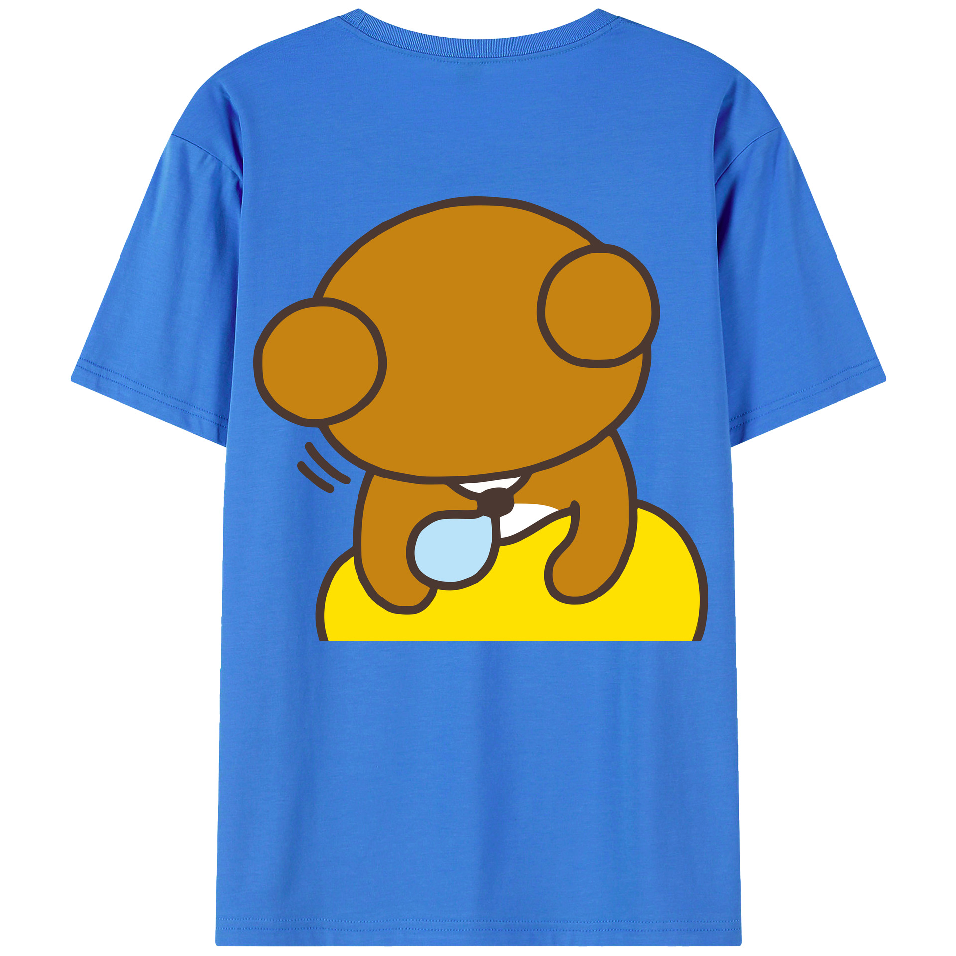 （画像用） リラックマ リラックマ キイロイトリ Rilakkuma Korilakkuma Kiiroitori 綿100％ メンズ半袖Tシャツ（バックプリント） 通気性
