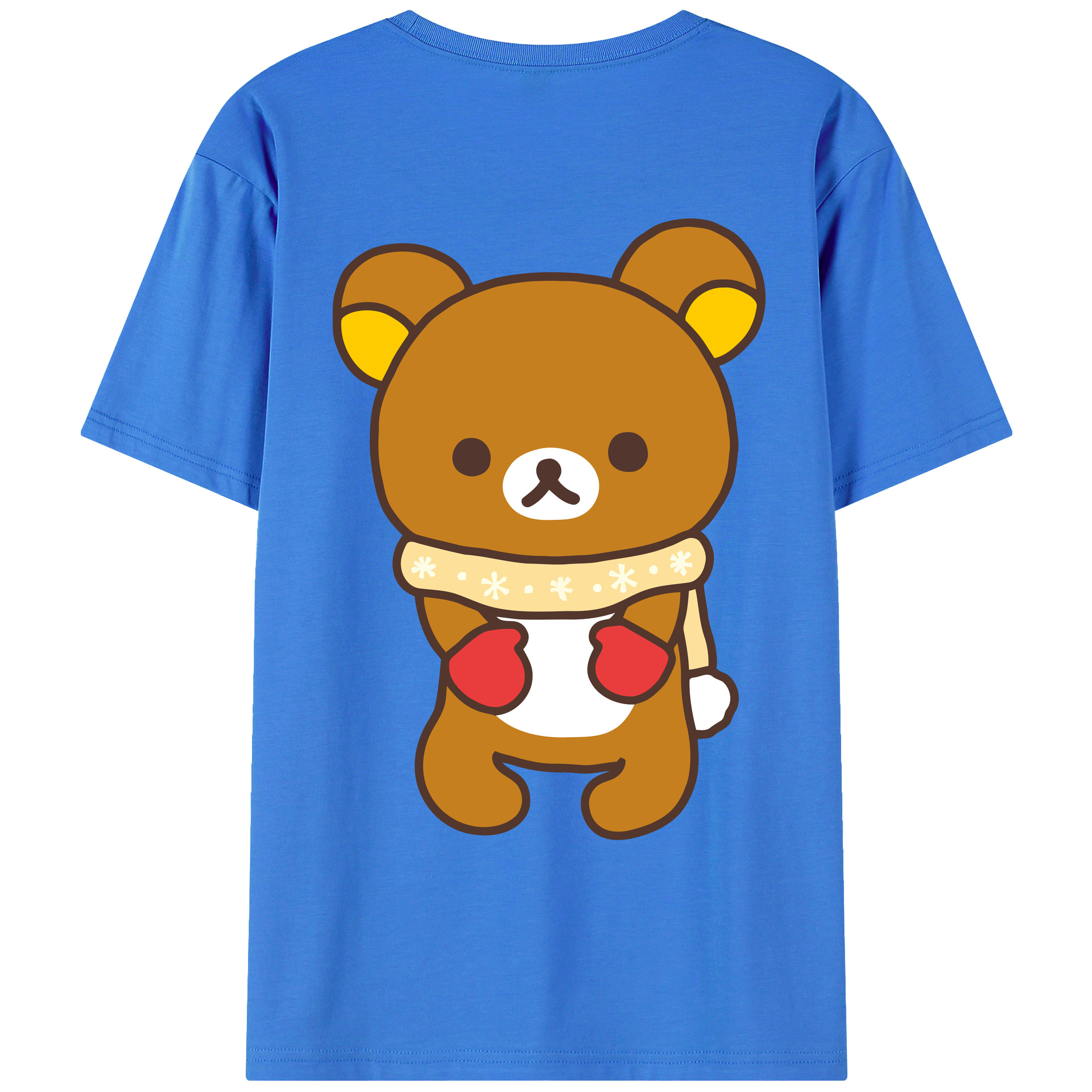 （画像用） リラックマ リラックマ キイロイトリ Rilakkuma Korilakkuma Kiiroitori 綿100％ メンズ半袖Tシャツ（バックプリント） 通気性