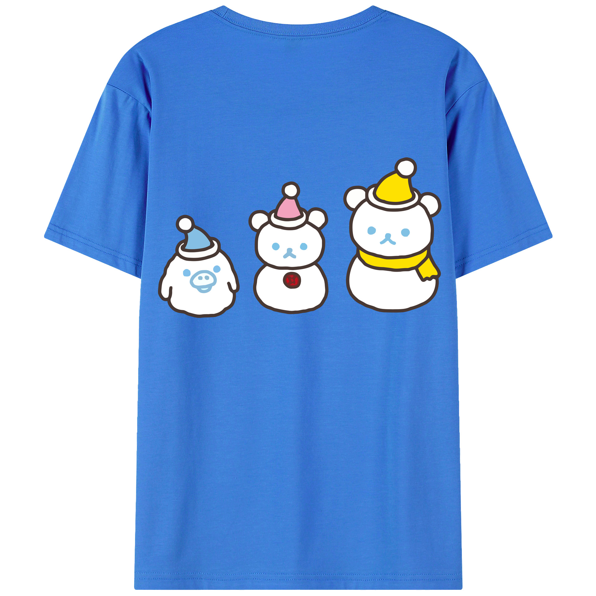 （画像用） リラックマ リラックマ キイロイトリ Rilakkuma Korilakkuma Kiiroitori 綿100％ メンズ半袖Tシャツ（バックプリント） 通気性