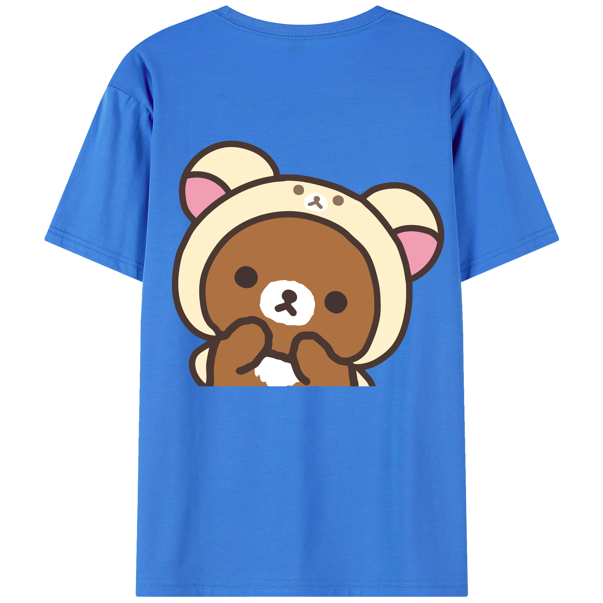 （画像用） リラックマ リラックマ キイロイトリ Rilakkuma Korilakkuma Kiiroitori 綿100％ メンズ半袖Tシャツ（バックプリント） 通気性