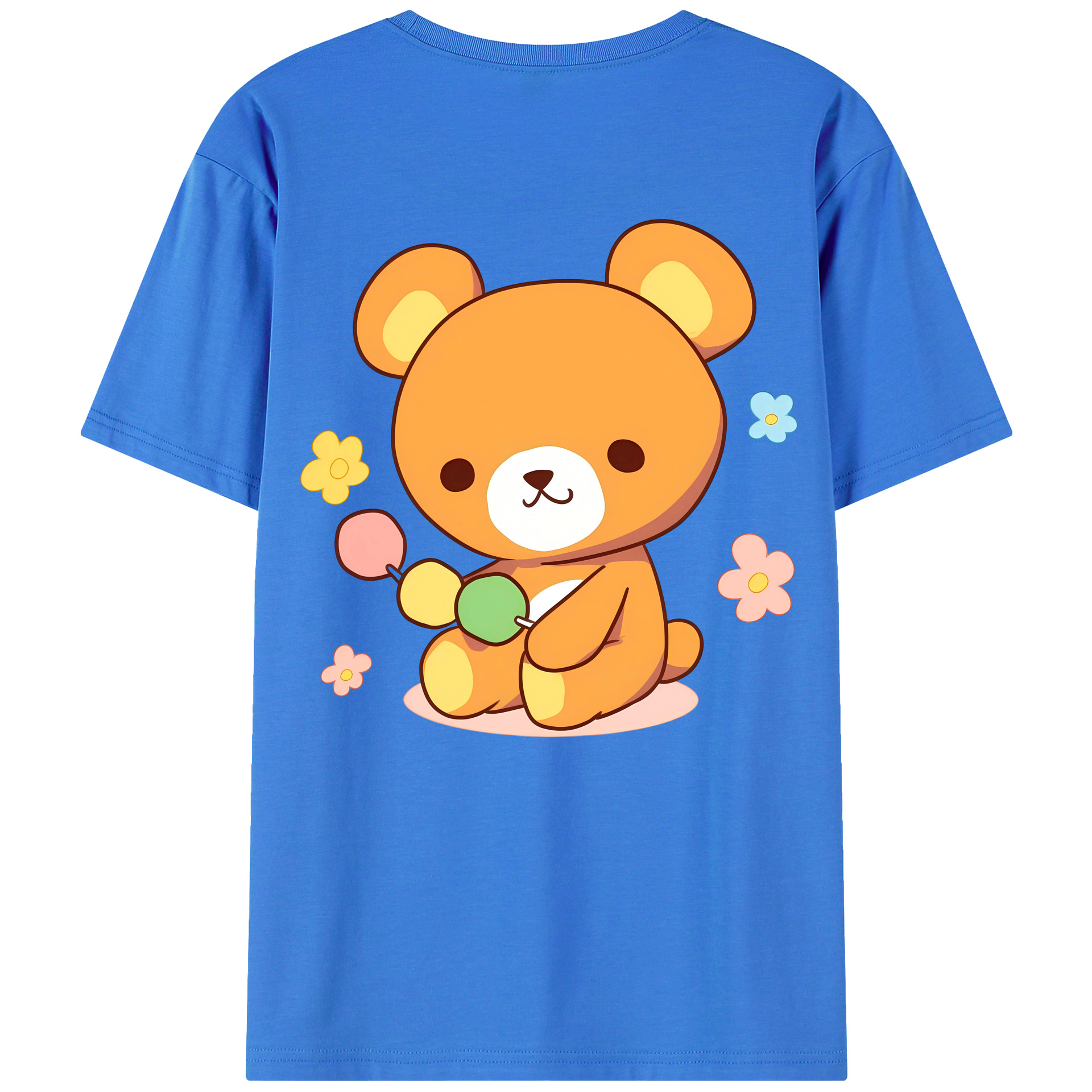 （画像用） リラックマ リラックマ キイロイトリ Rilakkuma Korilakkuma Kiiroitori 綿100％ メンズ半袖Tシャツ（バックプリント） 通気性