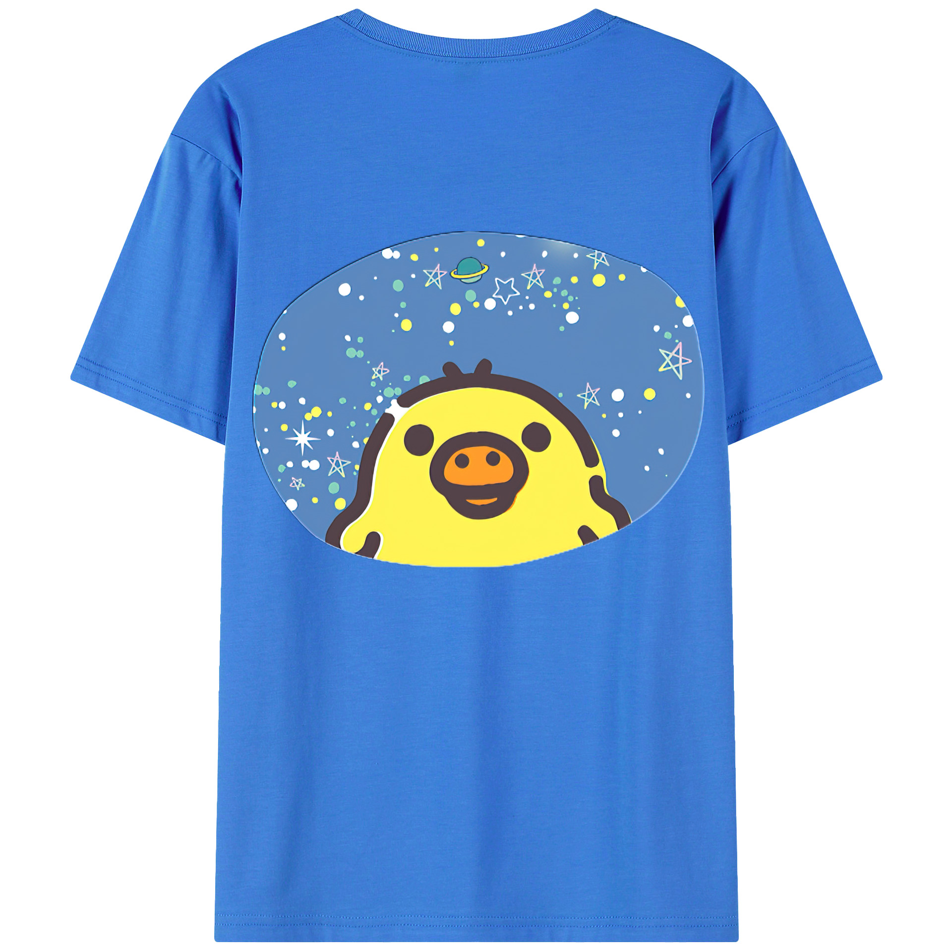 （画像用） リラックマ リラックマ キイロイトリ Rilakkuma Korilakkuma Kiiroitori 綿100％ メンズ半袖Tシャツ（バックプリント） 通気性