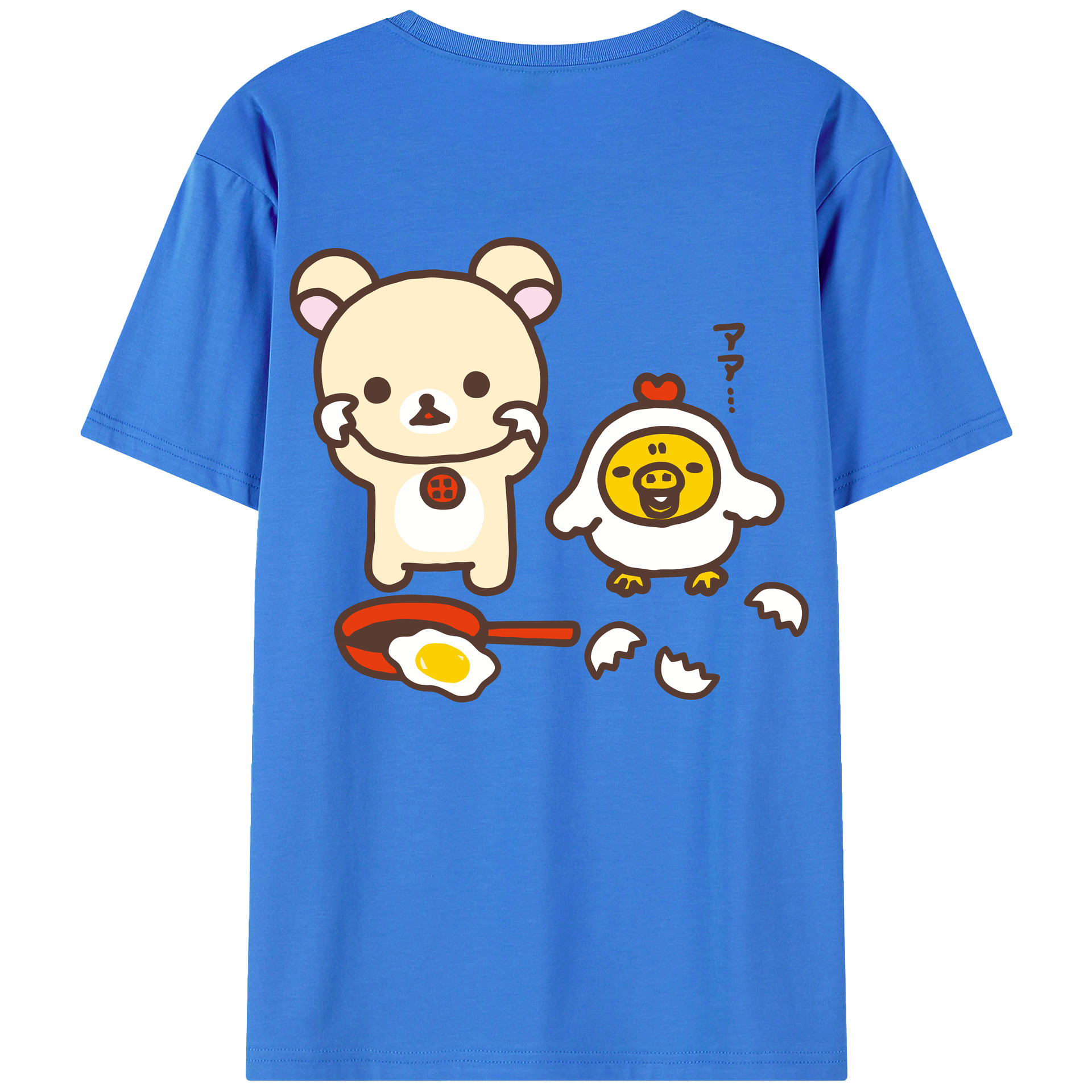 （画像用） リラックマ リラックマ キイロイトリ Rilakkuma Korilakkuma Kiiroitori 綿100％ メンズ半袖Tシャツ（バックプリント） 通気性