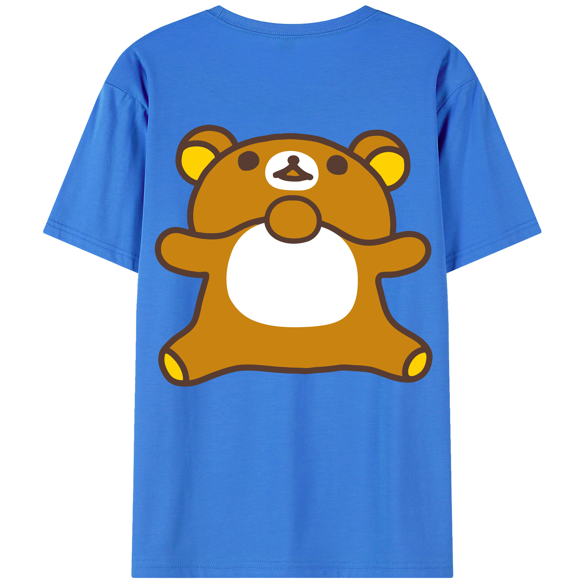 （画像用） リラックマ リラックマ キイロイトリ Rilakkuma Korilakkuma Kiiroitori 綿100％ メンズ半袖Tシャツ（バックプリント） 通気性