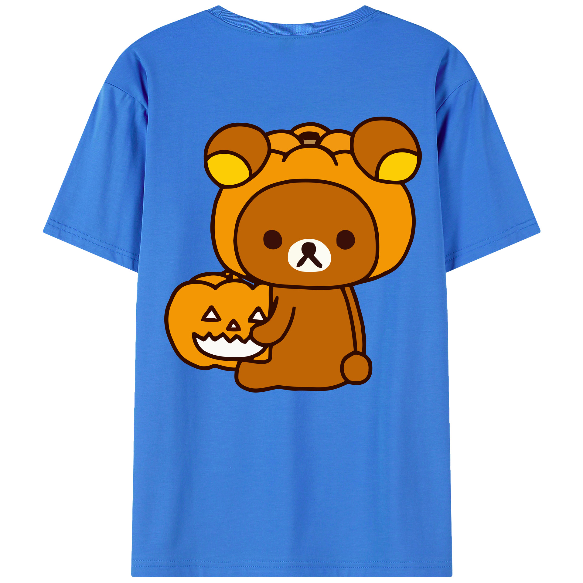 （画像用） リラックマ リラックマ キイロイトリ Rilakkuma Korilakkuma Kiiroitori 綿100％ メンズ半袖Tシャツ（バックプリント） 通気性