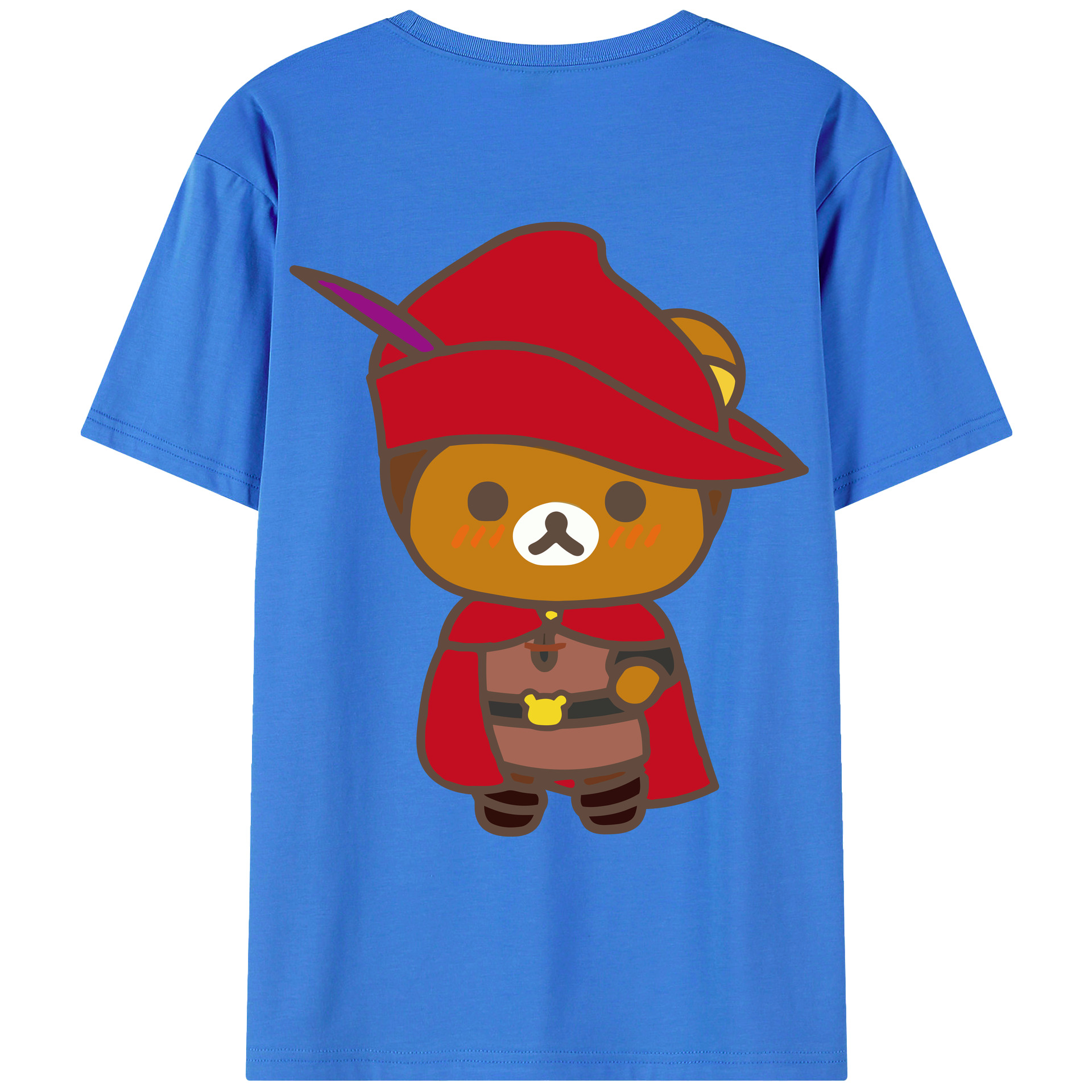 （画像用） リラックマ リラックマ キイロイトリ Rilakkuma Korilakkuma Kiiroitori 綿100％ メンズ半袖Tシャツ（バックプリント） 通気性