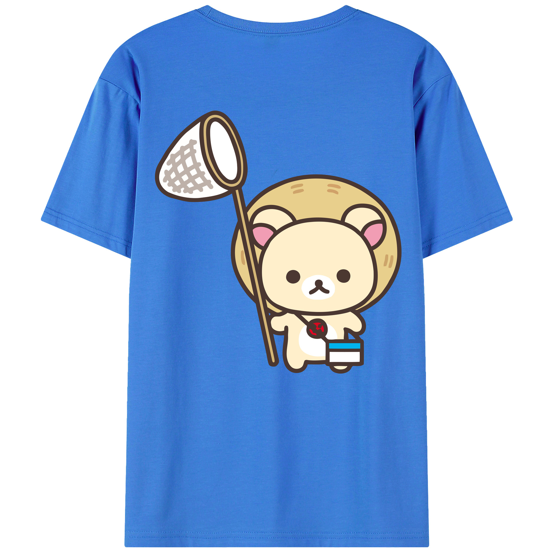 （画像用） リラックマ リラックマ キイロイトリ Rilakkuma Korilakkuma Kiiroitori 綿100％ メンズ半袖Tシャツ（バックプリント） 通気性
