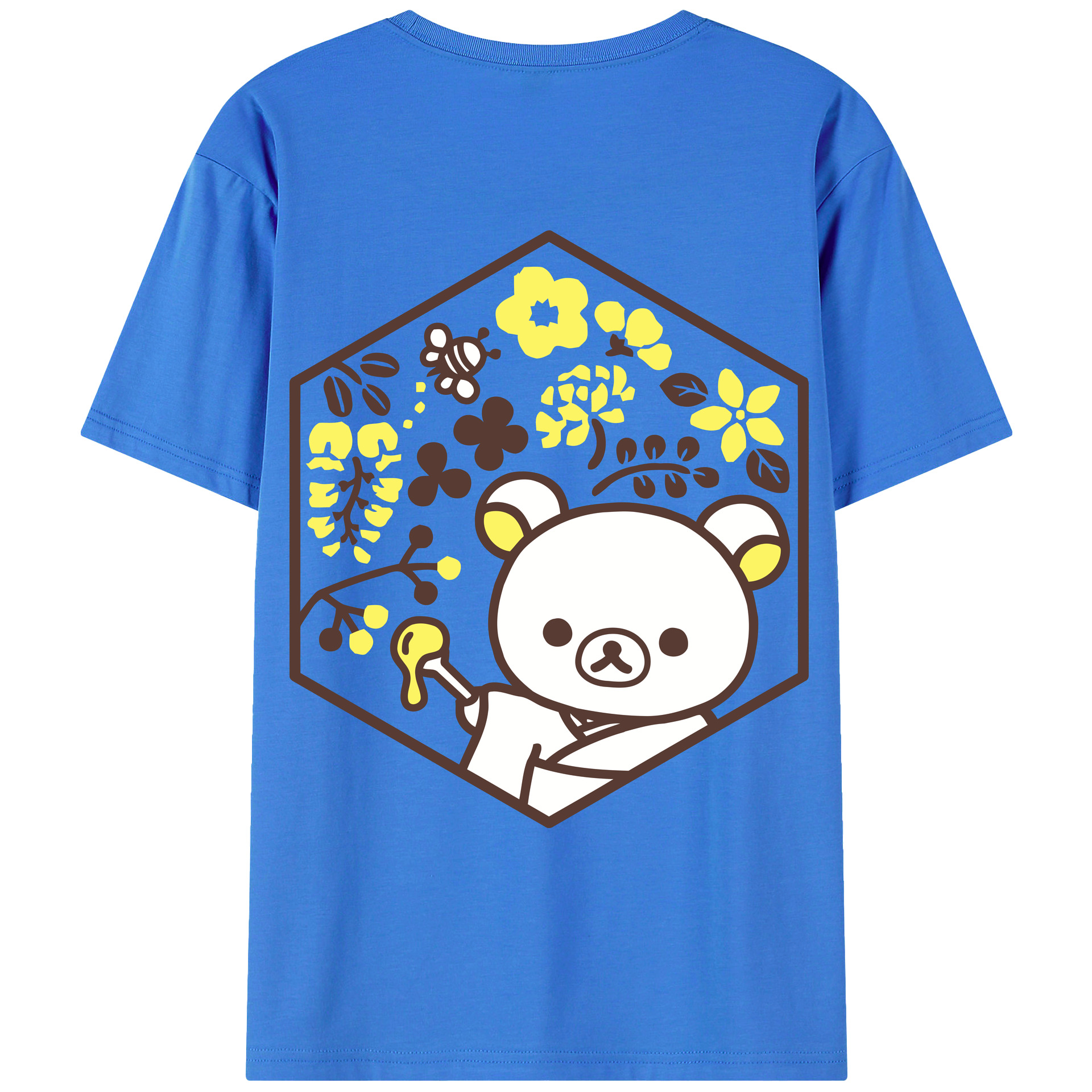 （画像用） リラックマ リラックマ キイロイトリ Rilakkuma Korilakkuma Kiiroitori 綿100％ メンズ半袖Tシャツ（バックプリント） 通気性