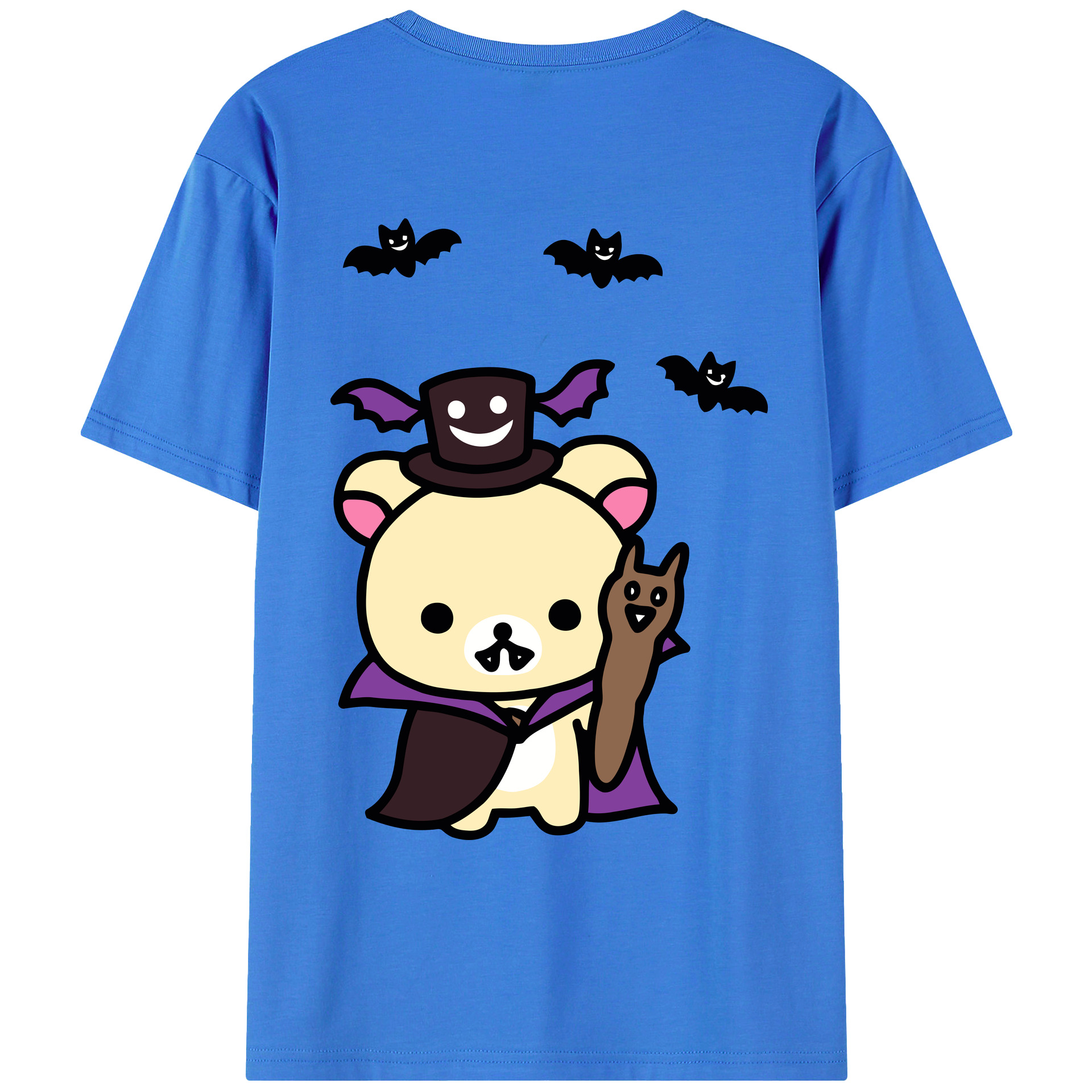 （画像用） リラックマ リラックマ キイロイトリ Rilakkuma Korilakkuma Kiiroitori 綿100％ メンズ半袖Tシャツ（バックプリント） 通気性