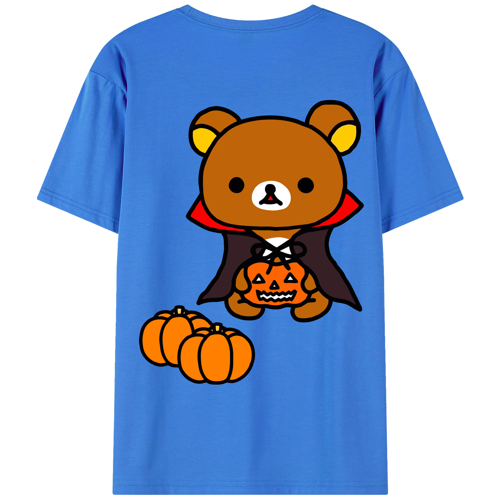 （画像用） リラックマ リラックマ キイロイトリ Rilakkuma Korilakkuma Kiiroitori 綿100％ メンズ半袖Tシャツ（バックプリント） 通気性