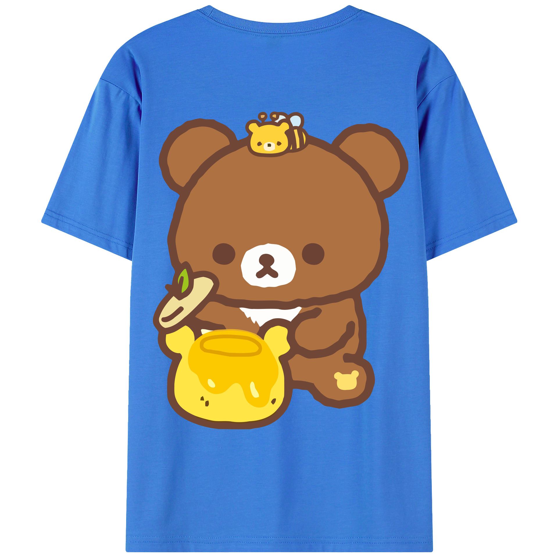 （画像用） リラックマ リラックマ キイロイトリ Rilakkuma Korilakkuma Kiiroitori 綿100％ メンズ半袖Tシャツ（バックプリント） 通気性