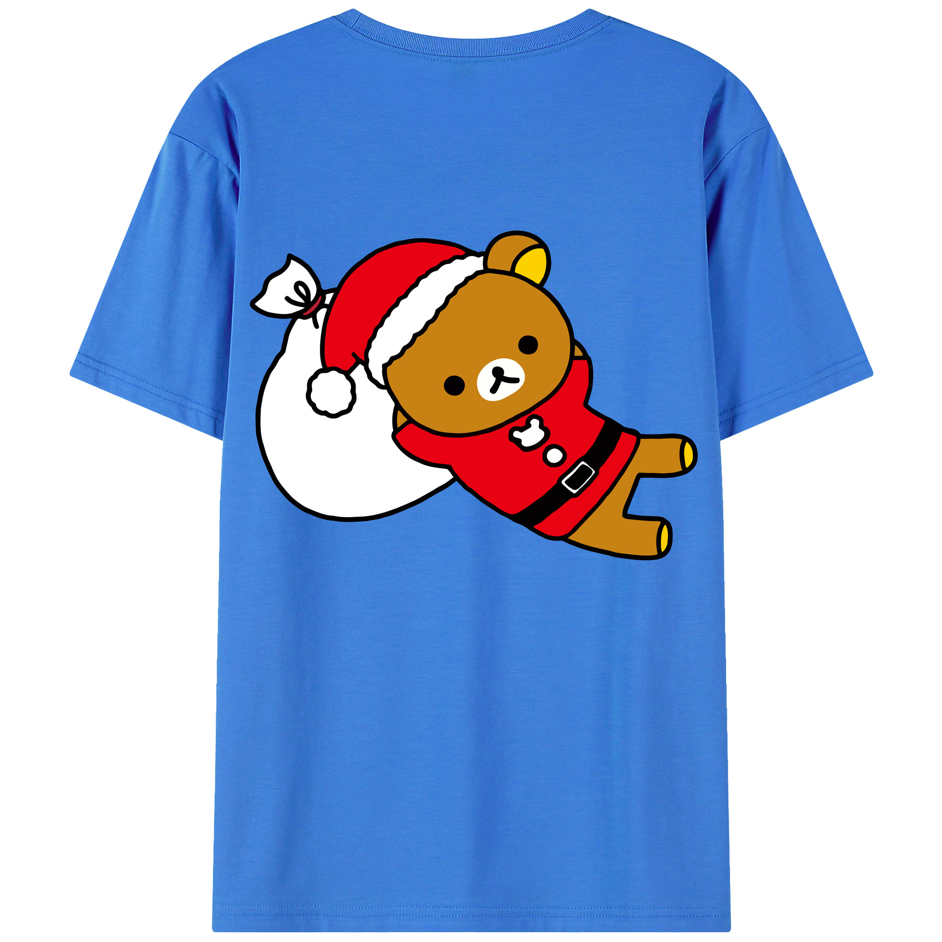 （画像用） リラックマ リラックマ キイロイトリ Rilakkuma Korilakkuma Kiiroitori 綿100％ メンズ半袖Tシャツ（バックプリント） 通気性